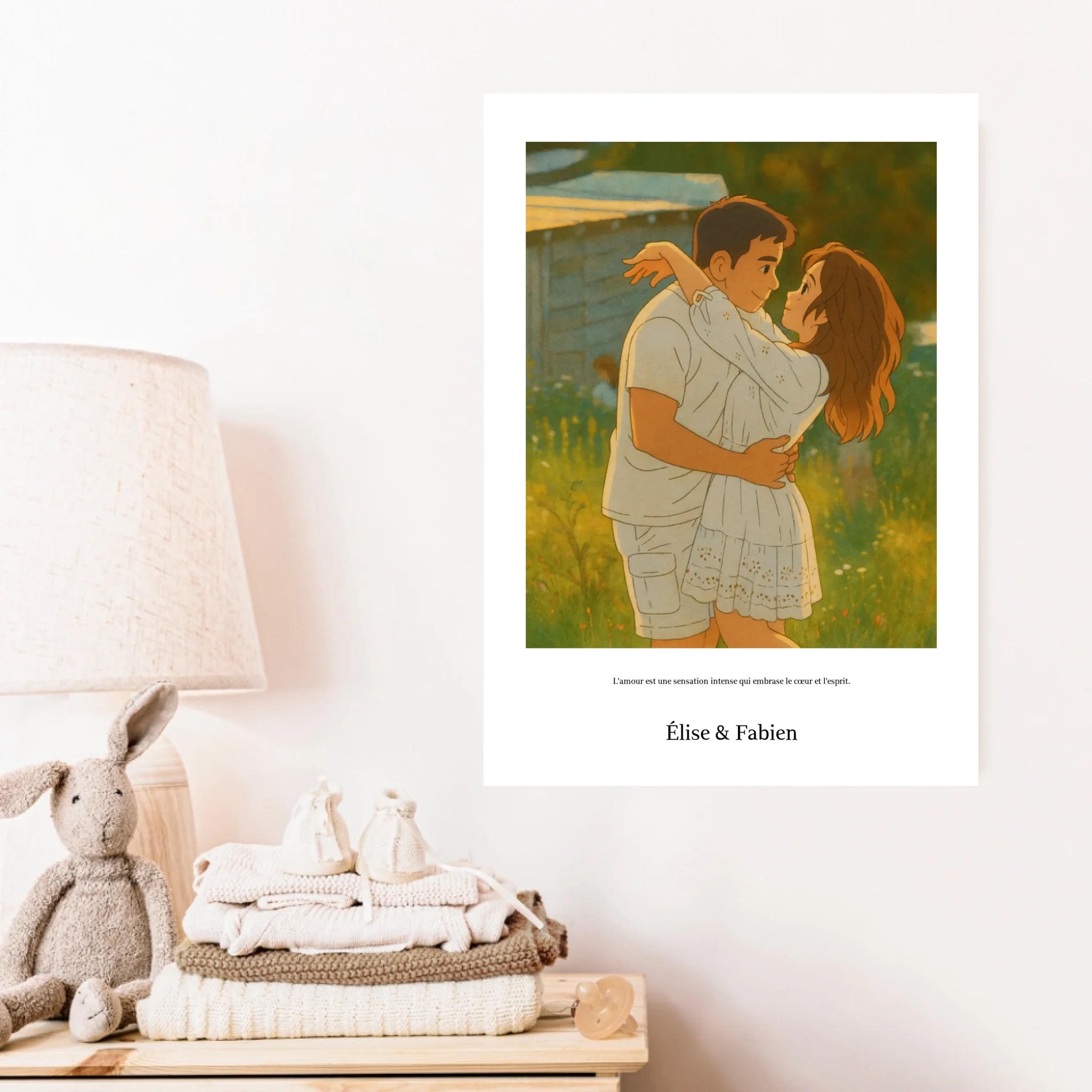 Affiche Personnalisée Style Ghibli Couple