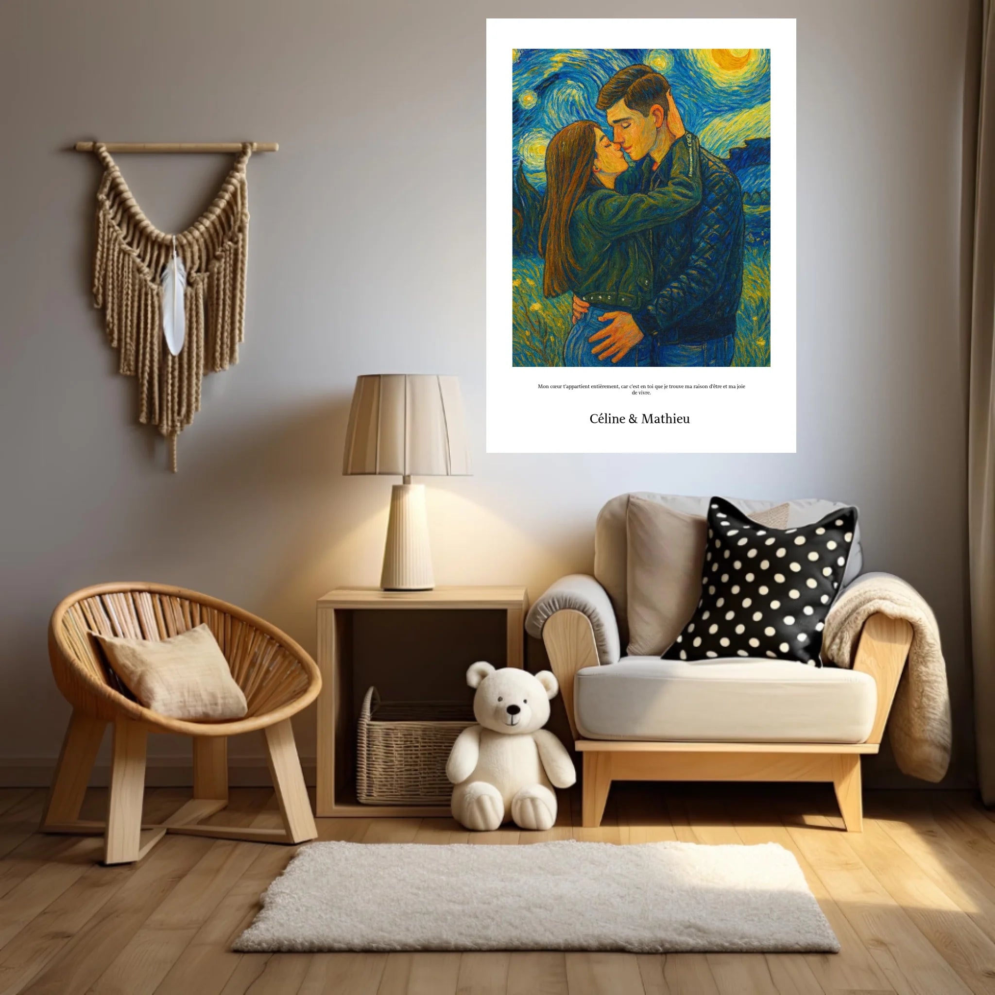 Affiche Personnalisée Style Van Gogh Couple