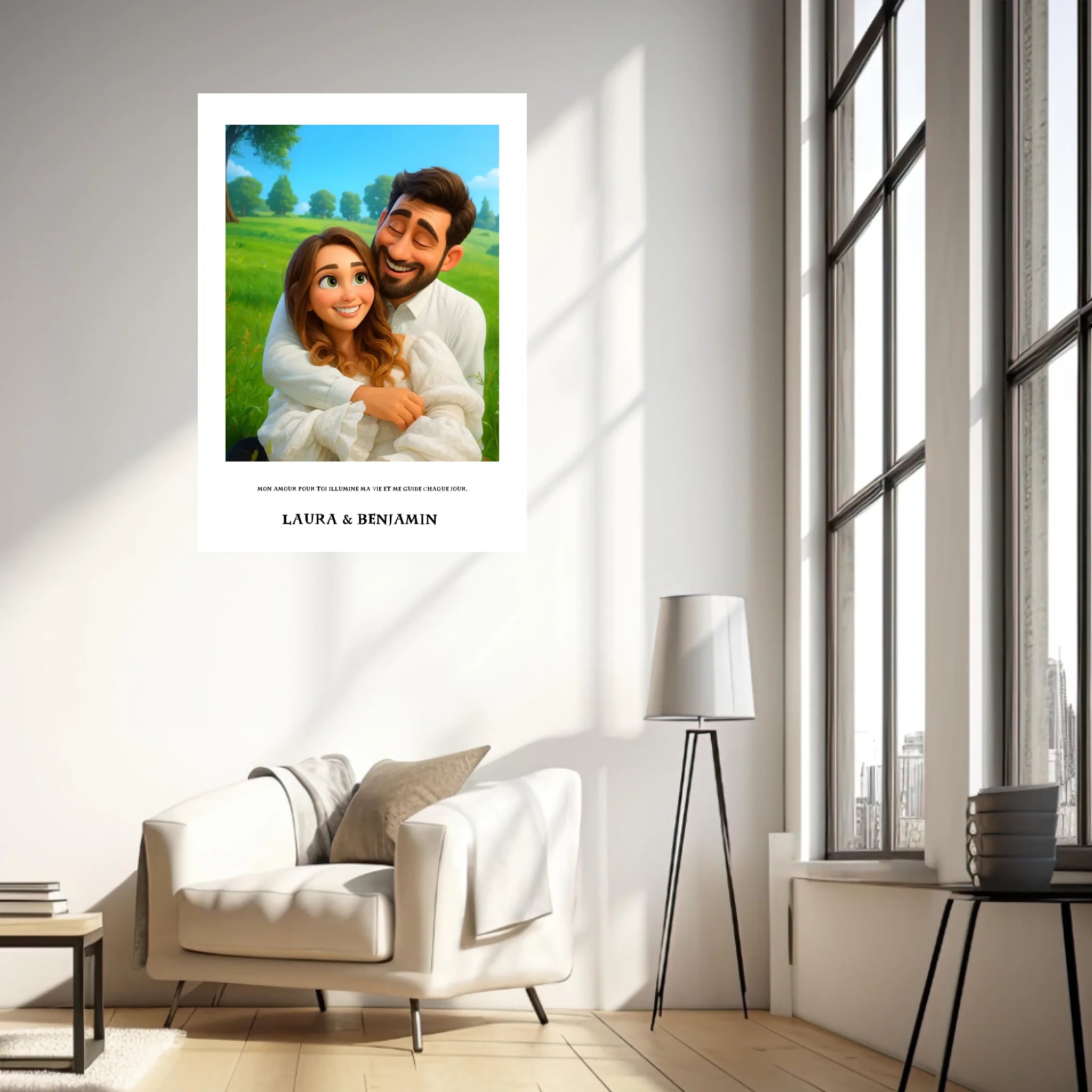 Affiche Personnalisée Style Pixar Couple