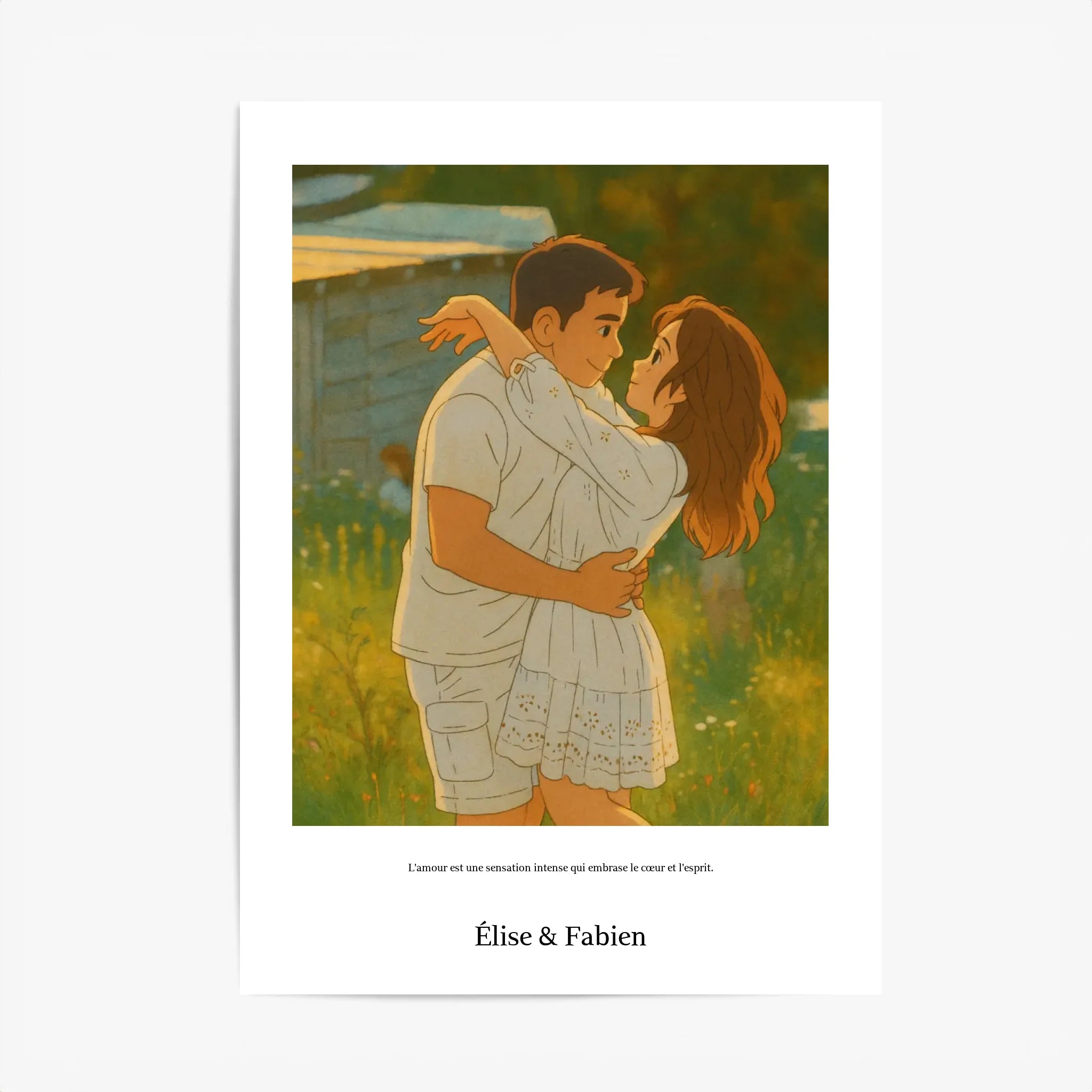 Affiche Personnalisée Style Ghibli Couple