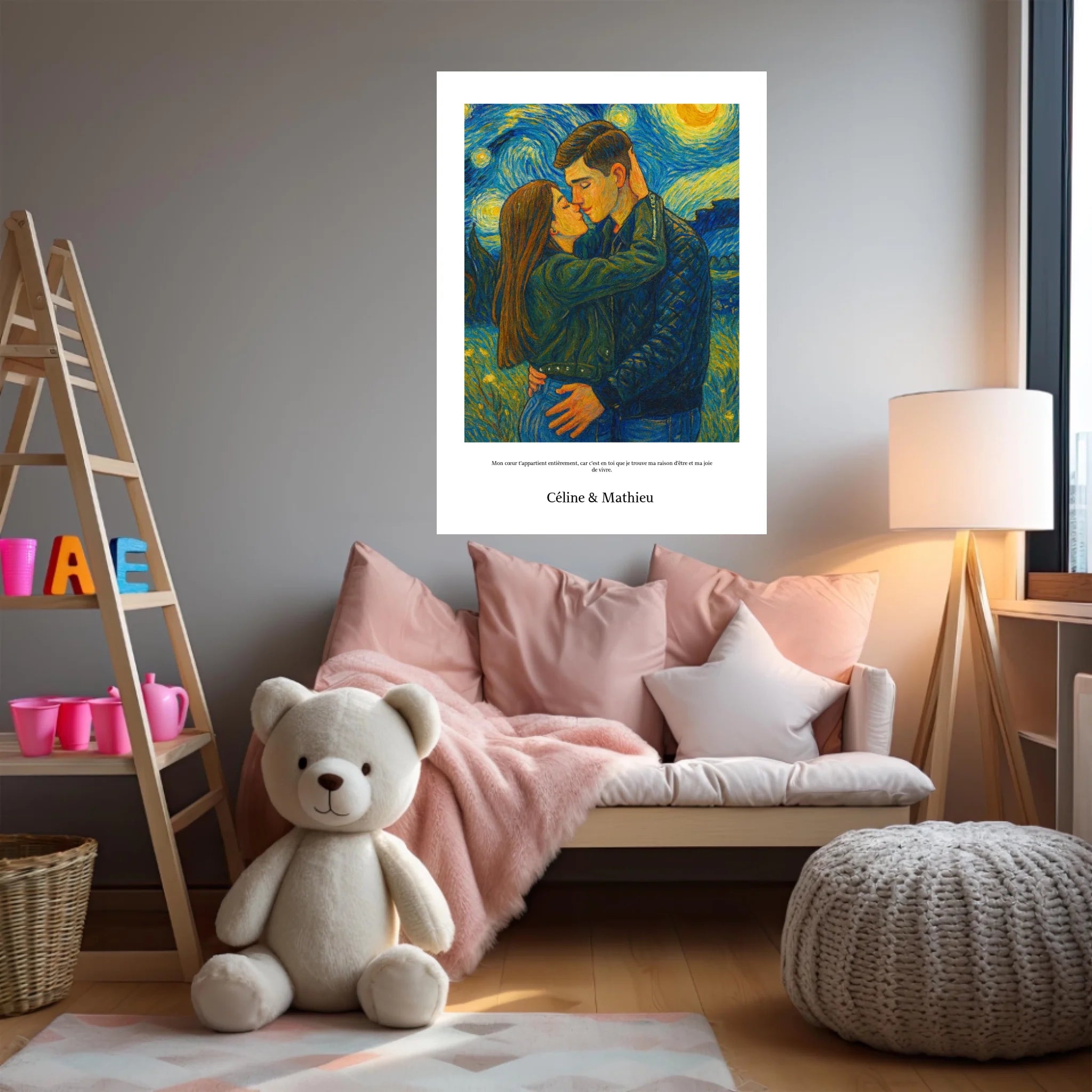 Affiche Personnalisée Style Van Gogh Couple