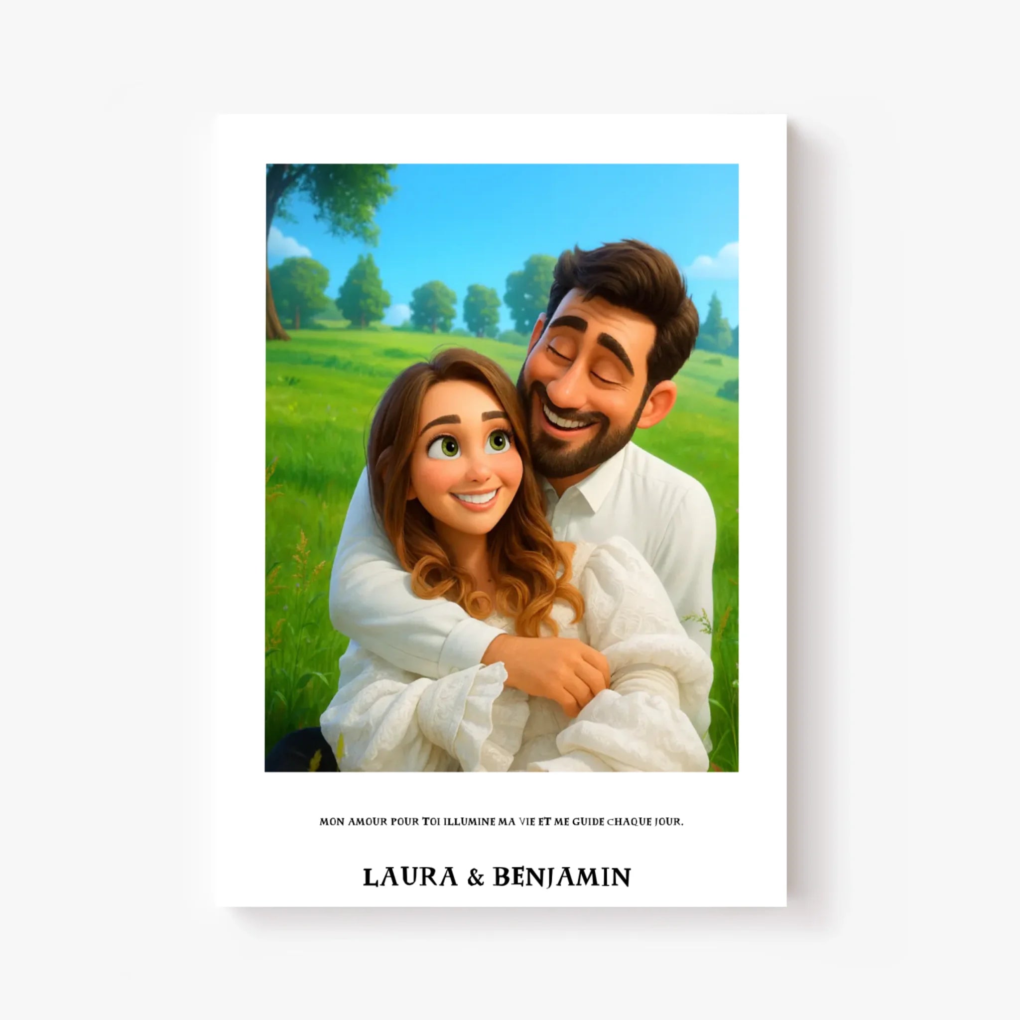 Affiche Personnalisée Style Pixar Couple