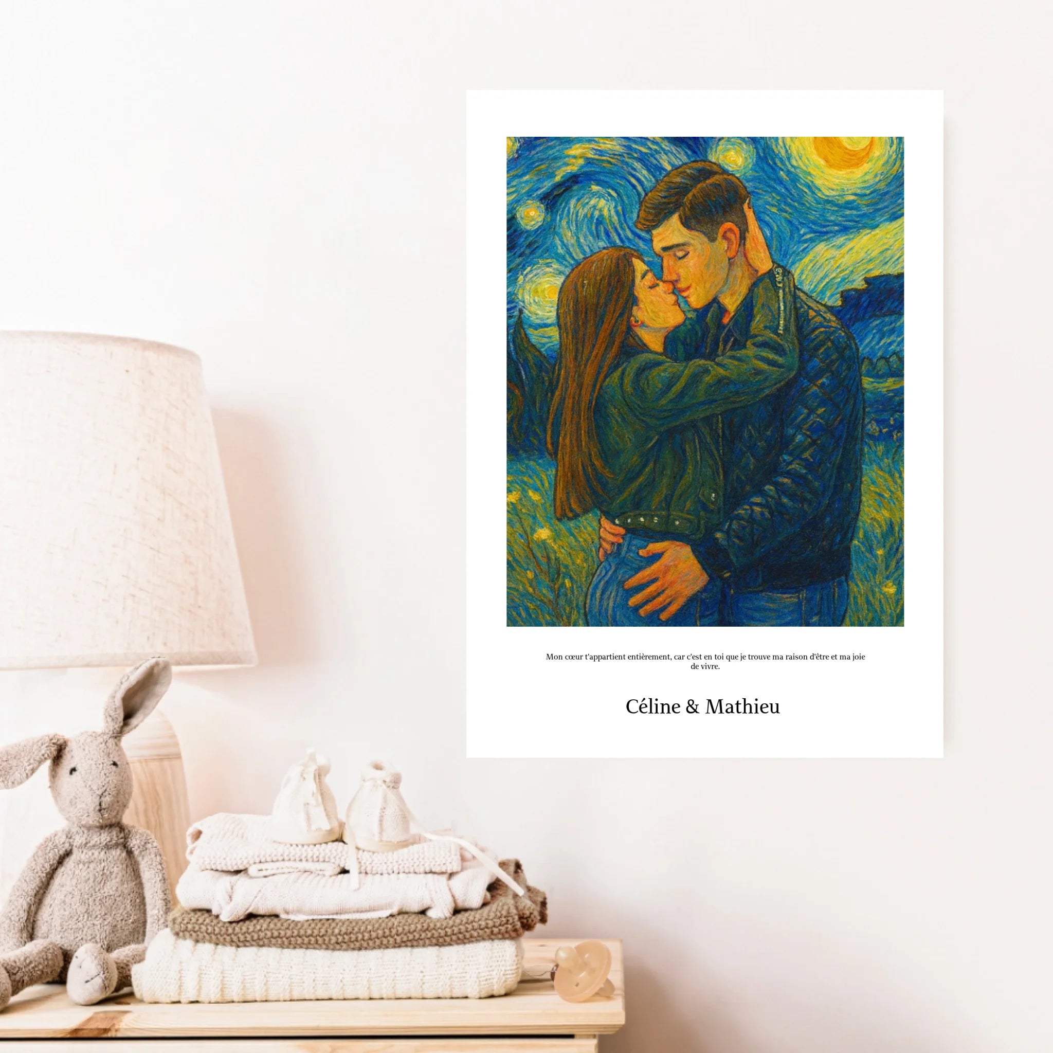 Affiche Personnalisée Style Van Gogh Couple