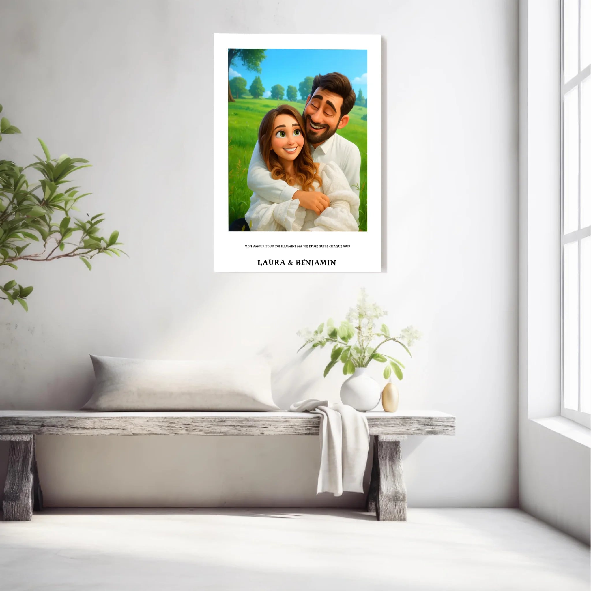 Affiche Personnalisée Style Pixar Couple