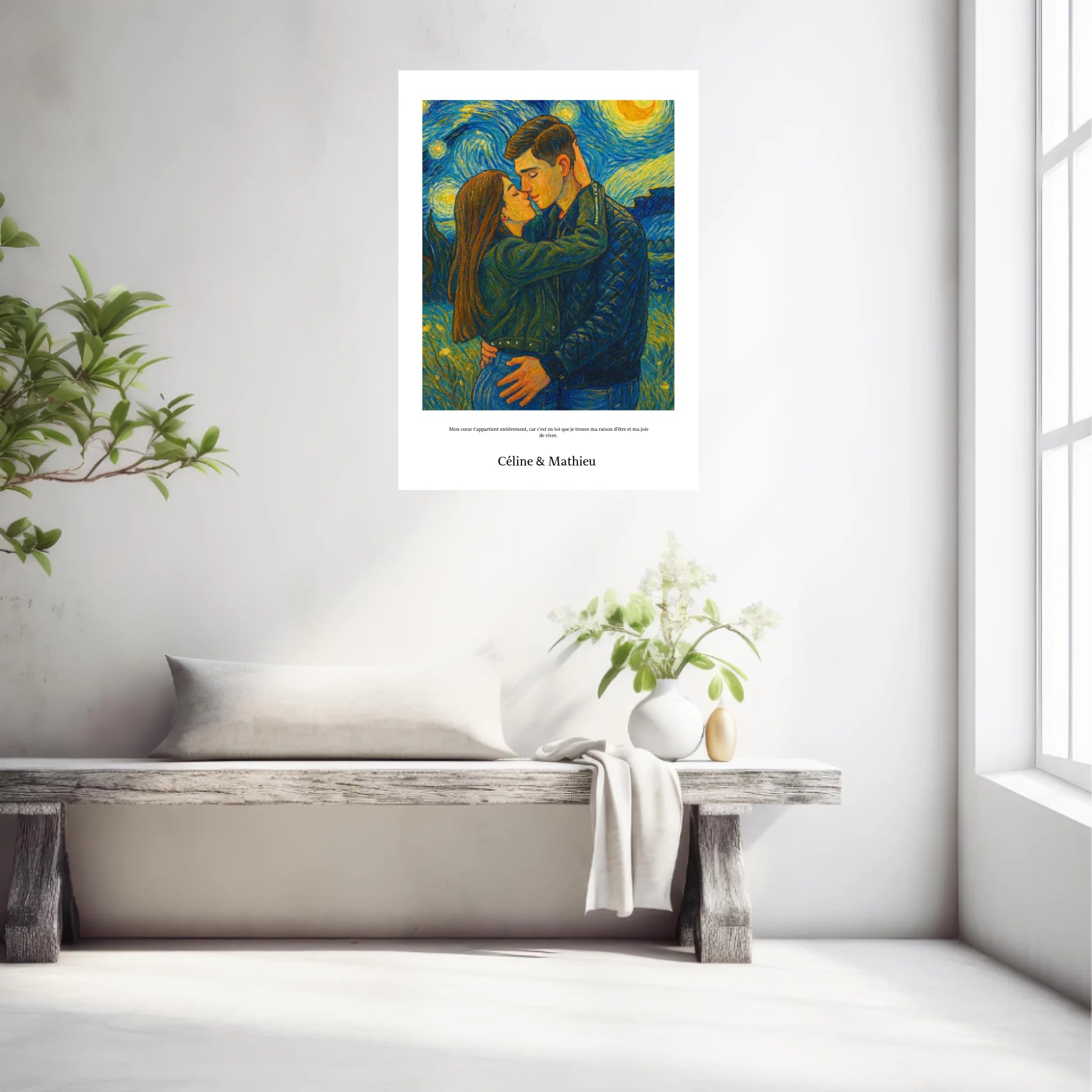 Affiche Personnalisée Style Van Gogh Couple