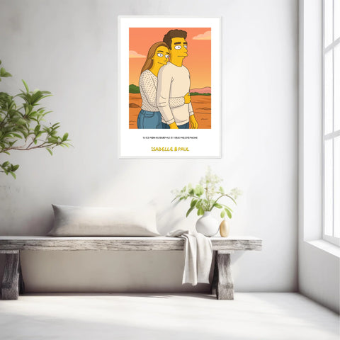 Affiche Personnalisée Style Simpson Couple