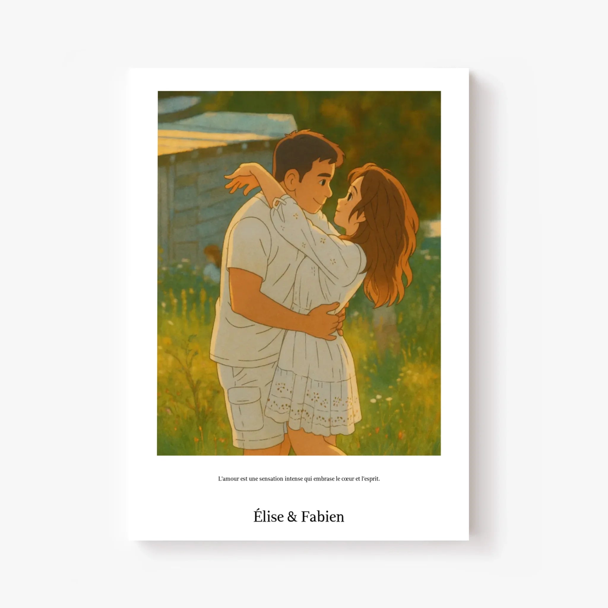 Affiche Personnalisée Style Ghibli Couple
