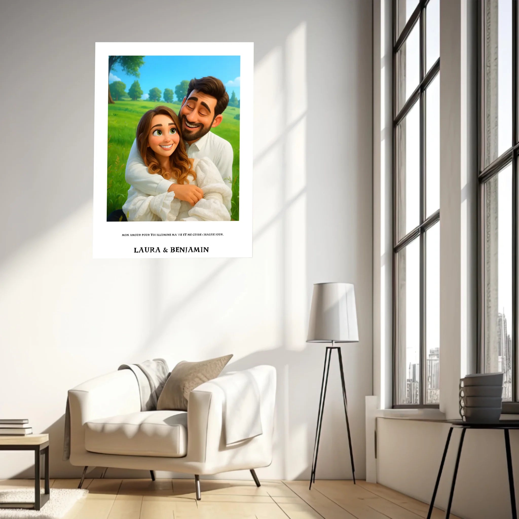 Affiche Personnalisée Style Pixar Couple