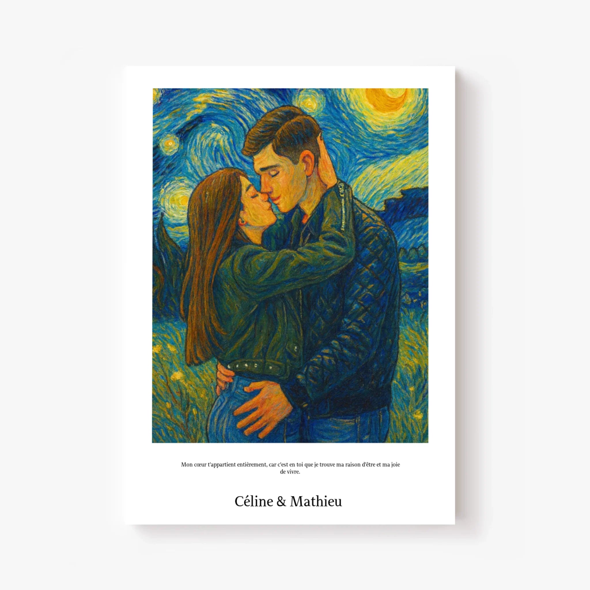 Affiche Personnalisée Style Van Gogh Couple