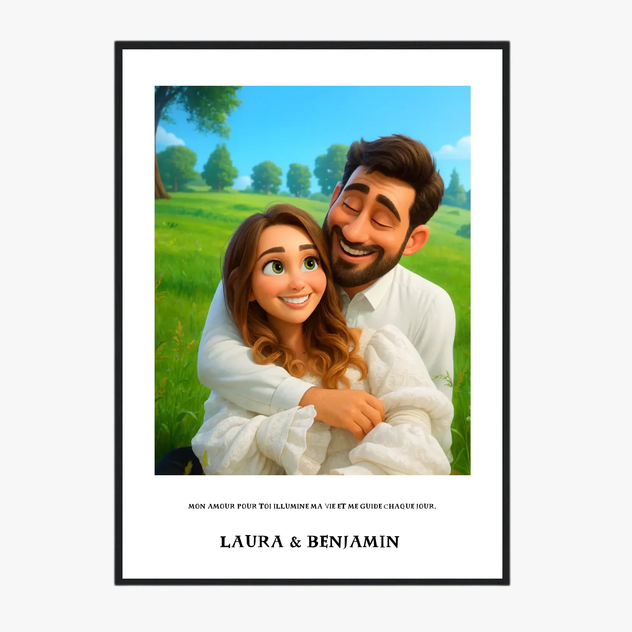 Affiche Personnalisée Style Pixar Couple