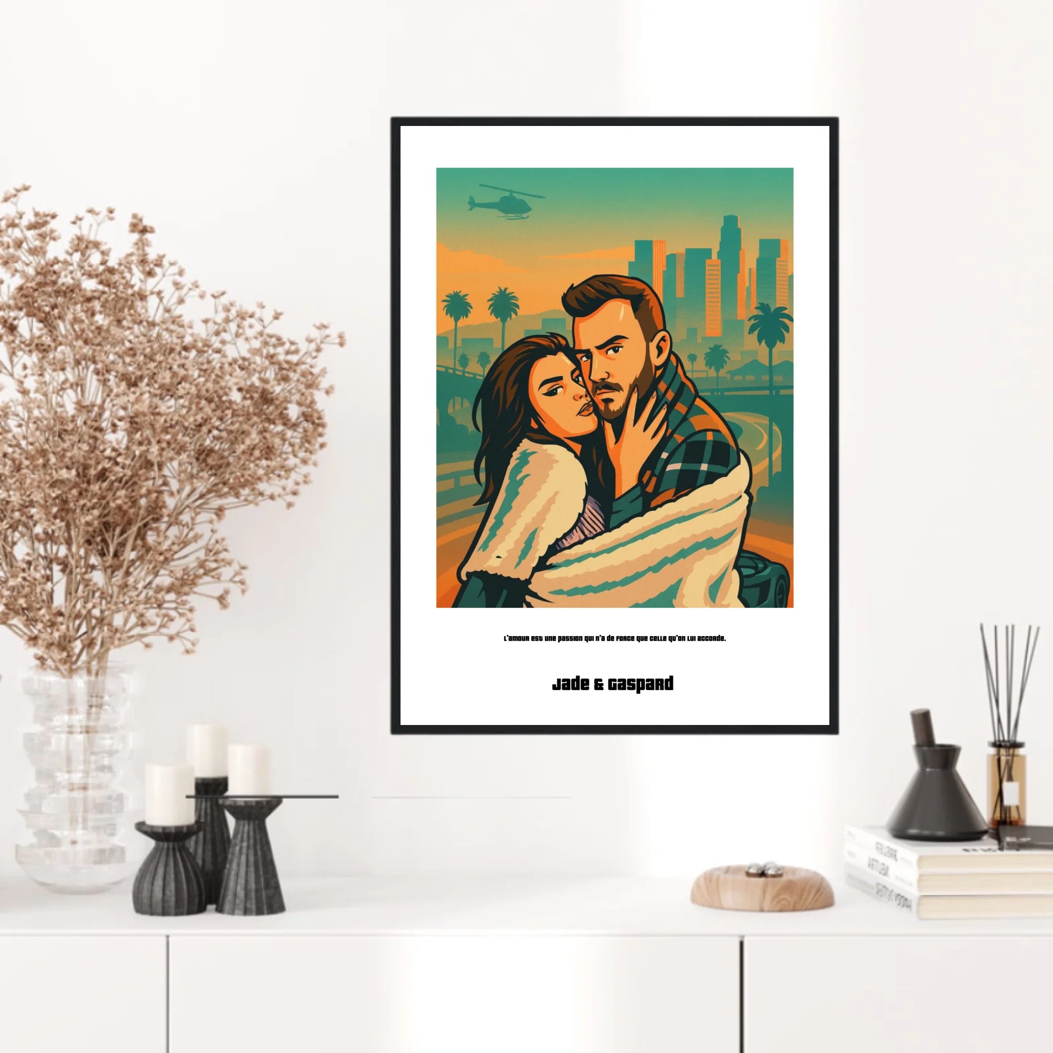 Affiche Personnalisée Style GTA Couple
