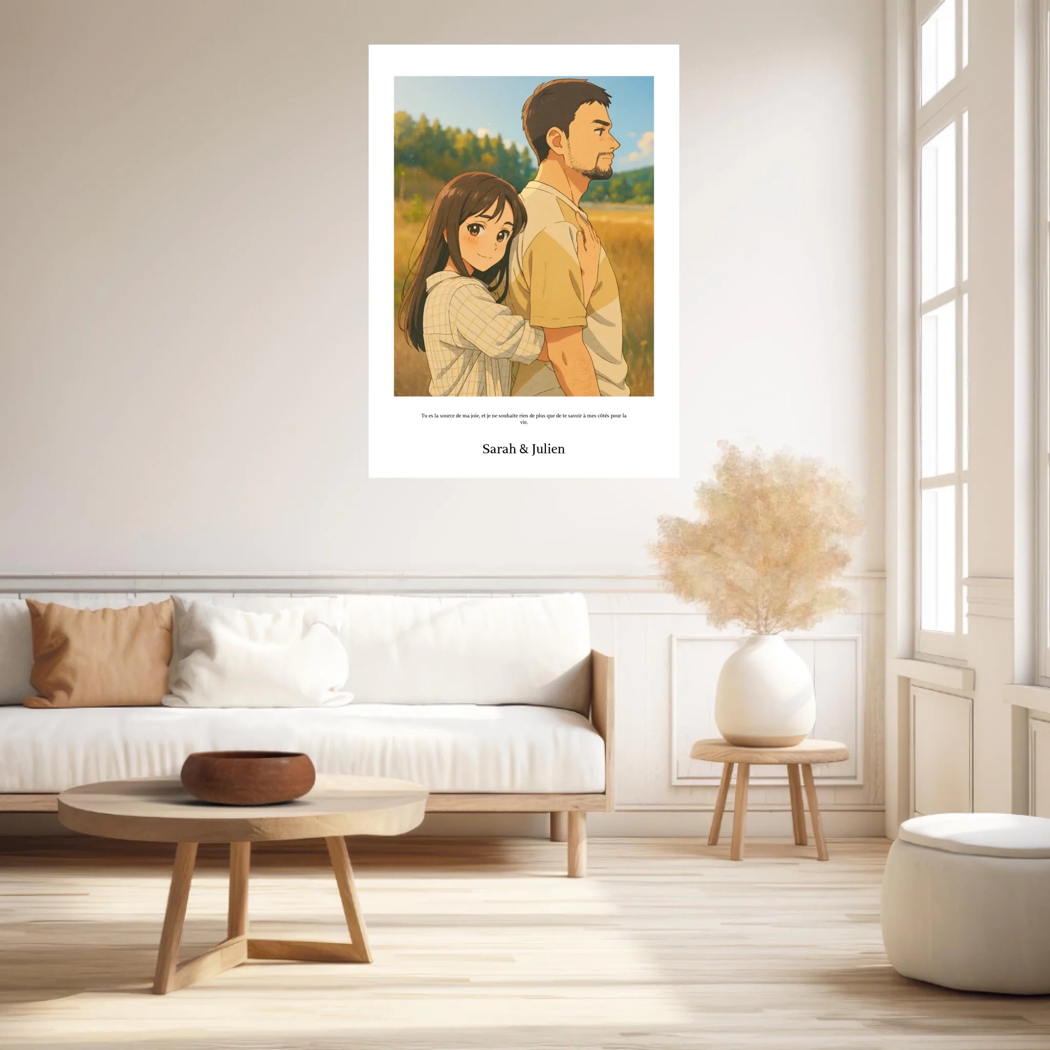 Affiche Personnalisée Style Dessin Animé Couple