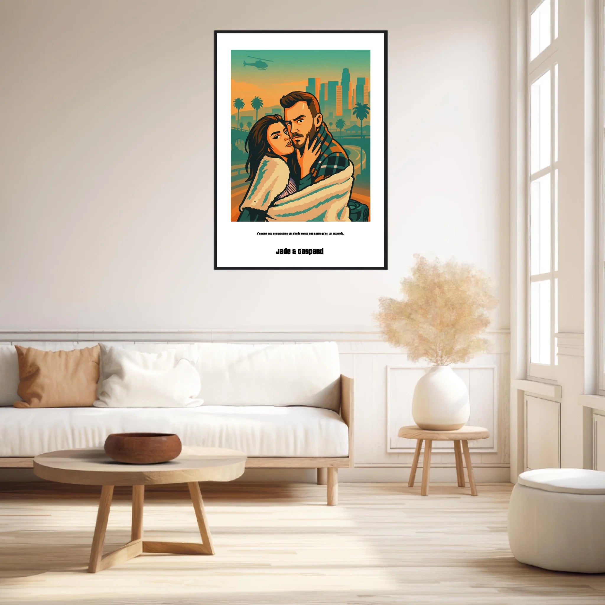 Affiche Personnalisée Style GTA Couple