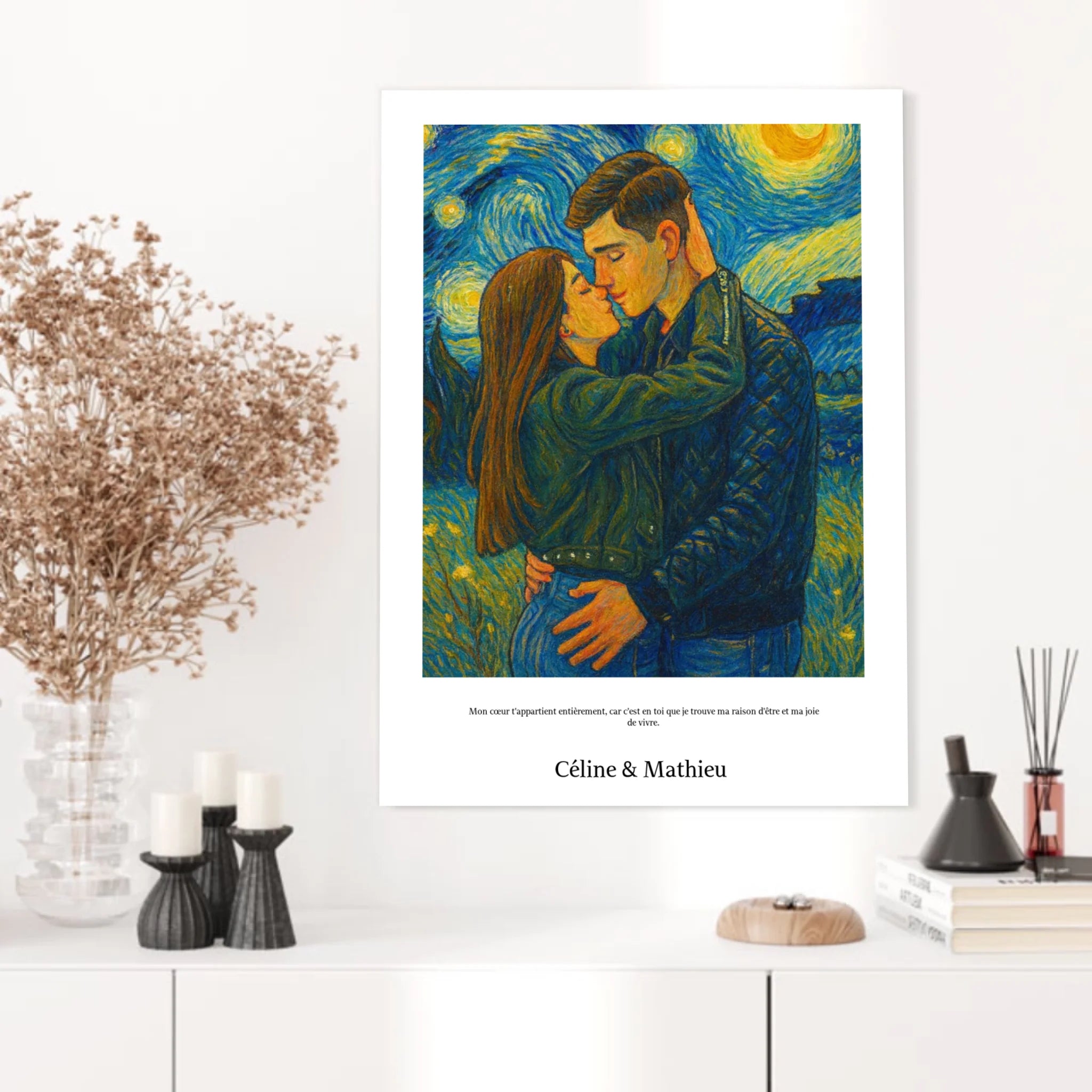 Affiche Personnalisée Style Van Gogh Couple