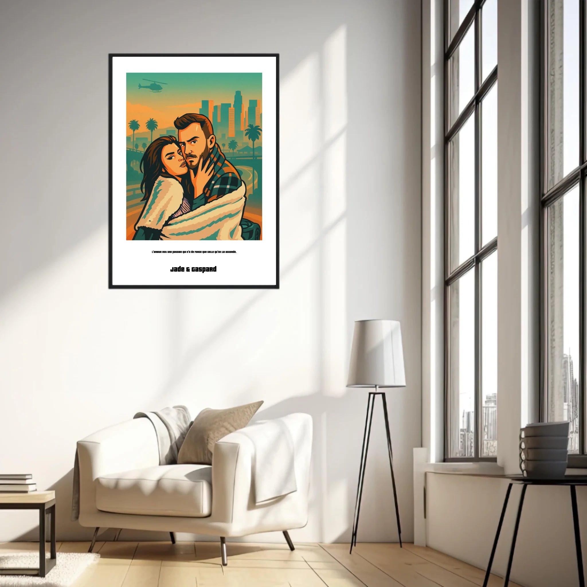 Affiche Personnalisée Style GTA Couple