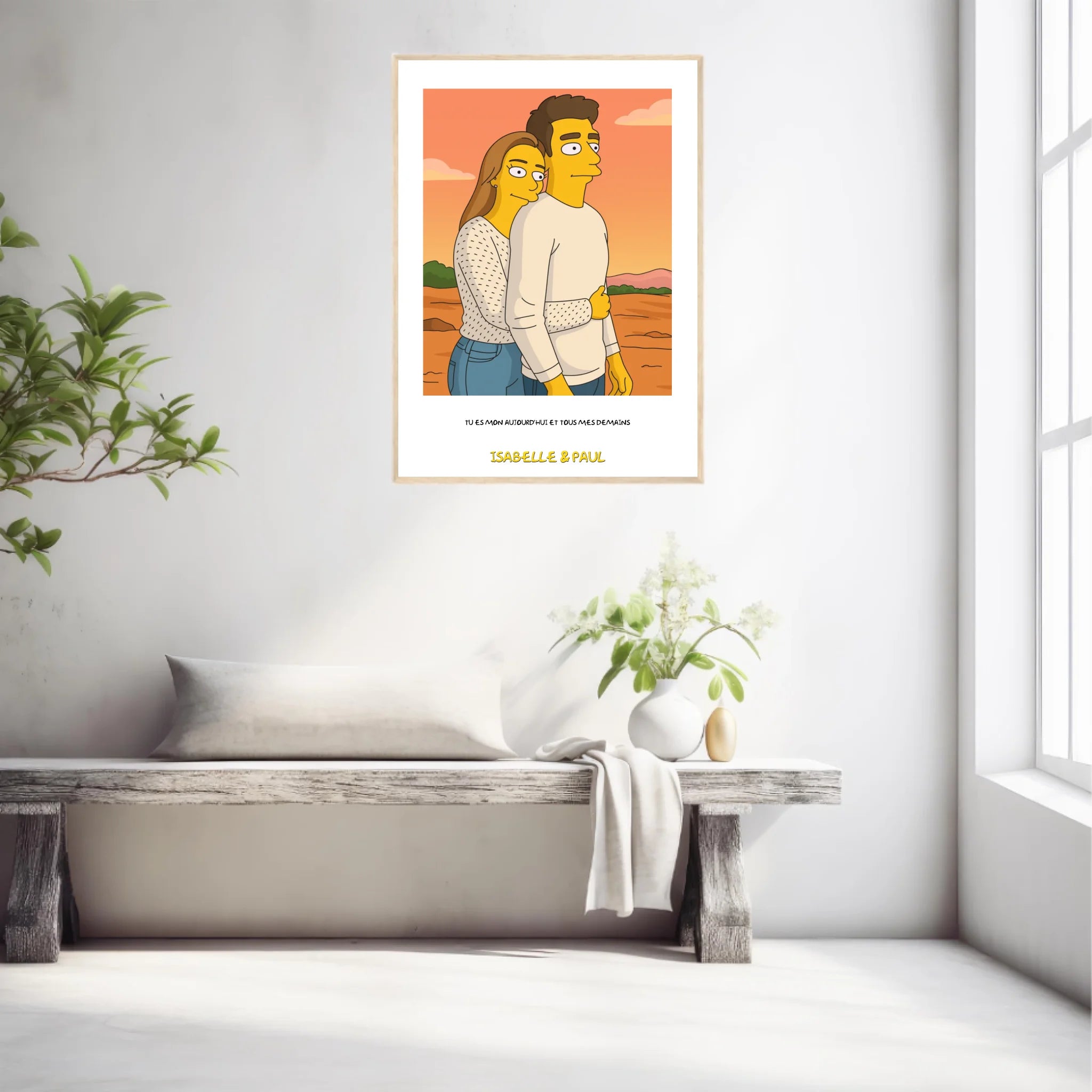 Affiche Personnalisée Style Simpson Couple