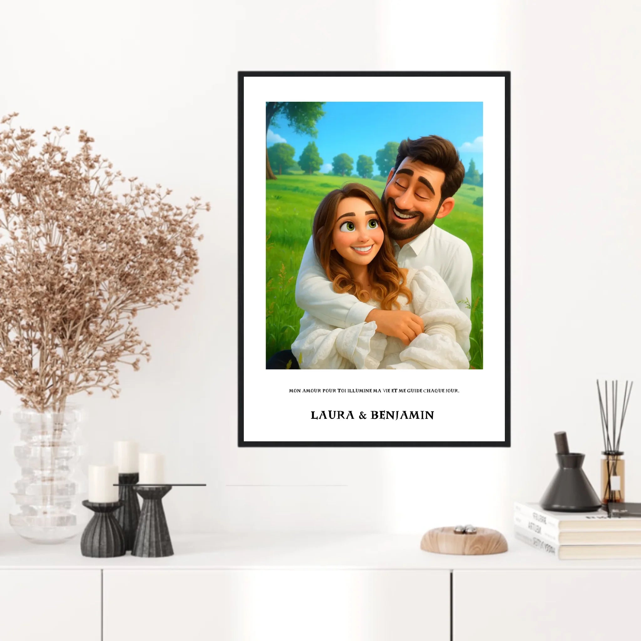 Affiche Personnalisée Style Pixar Couple
