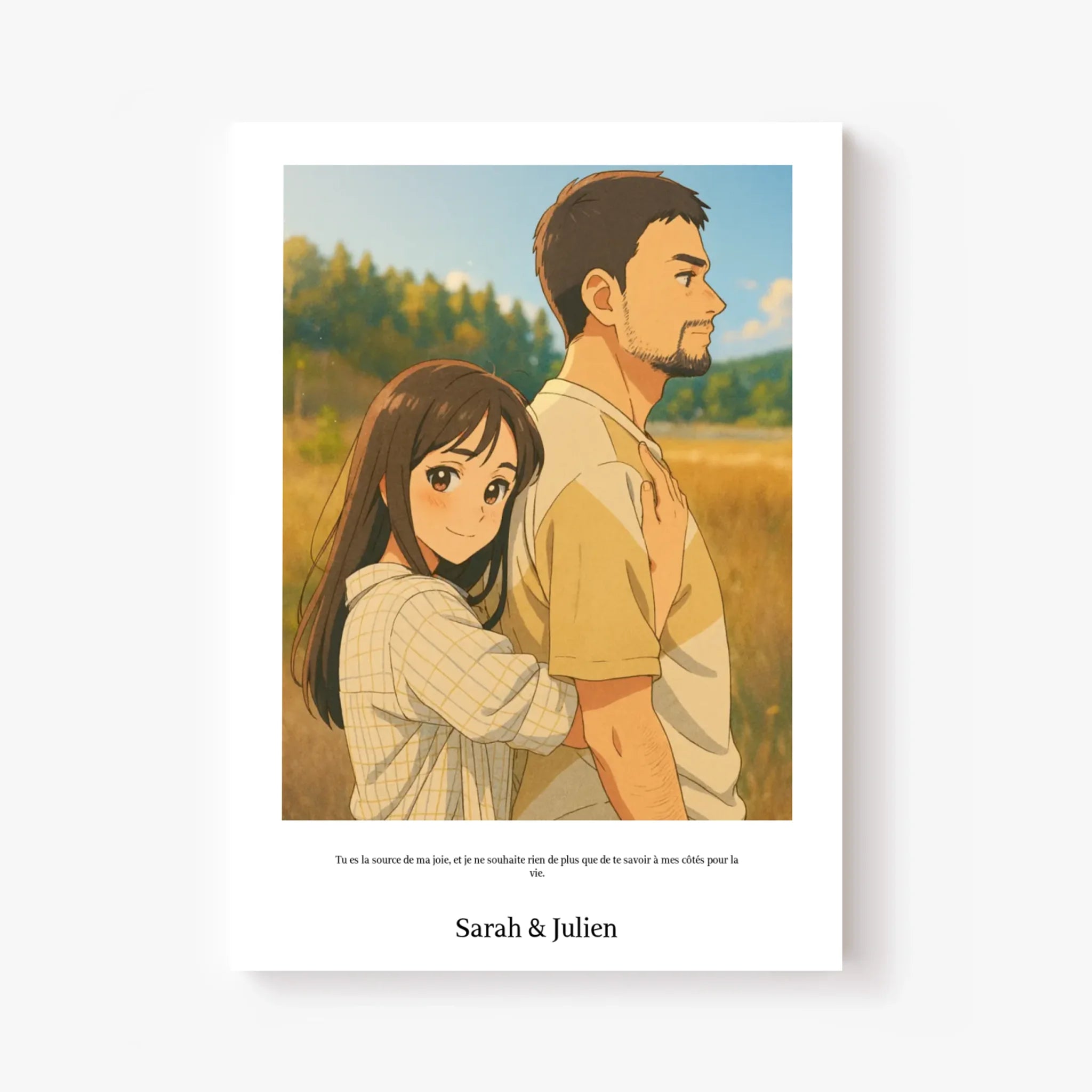 Affiche Personnalisée Style Dessin Animé Couple