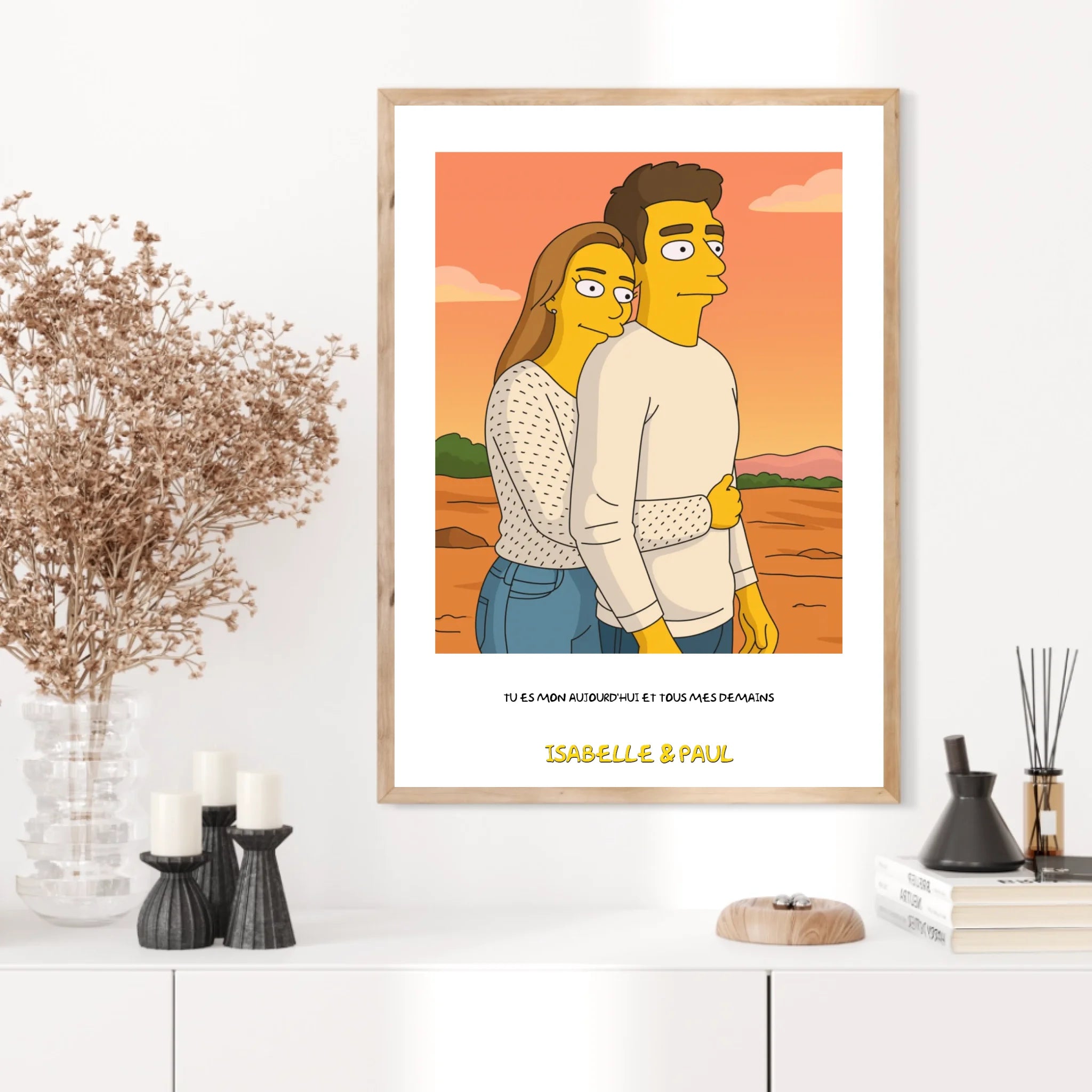 Affiche Personnalisée Style Simpson Couple