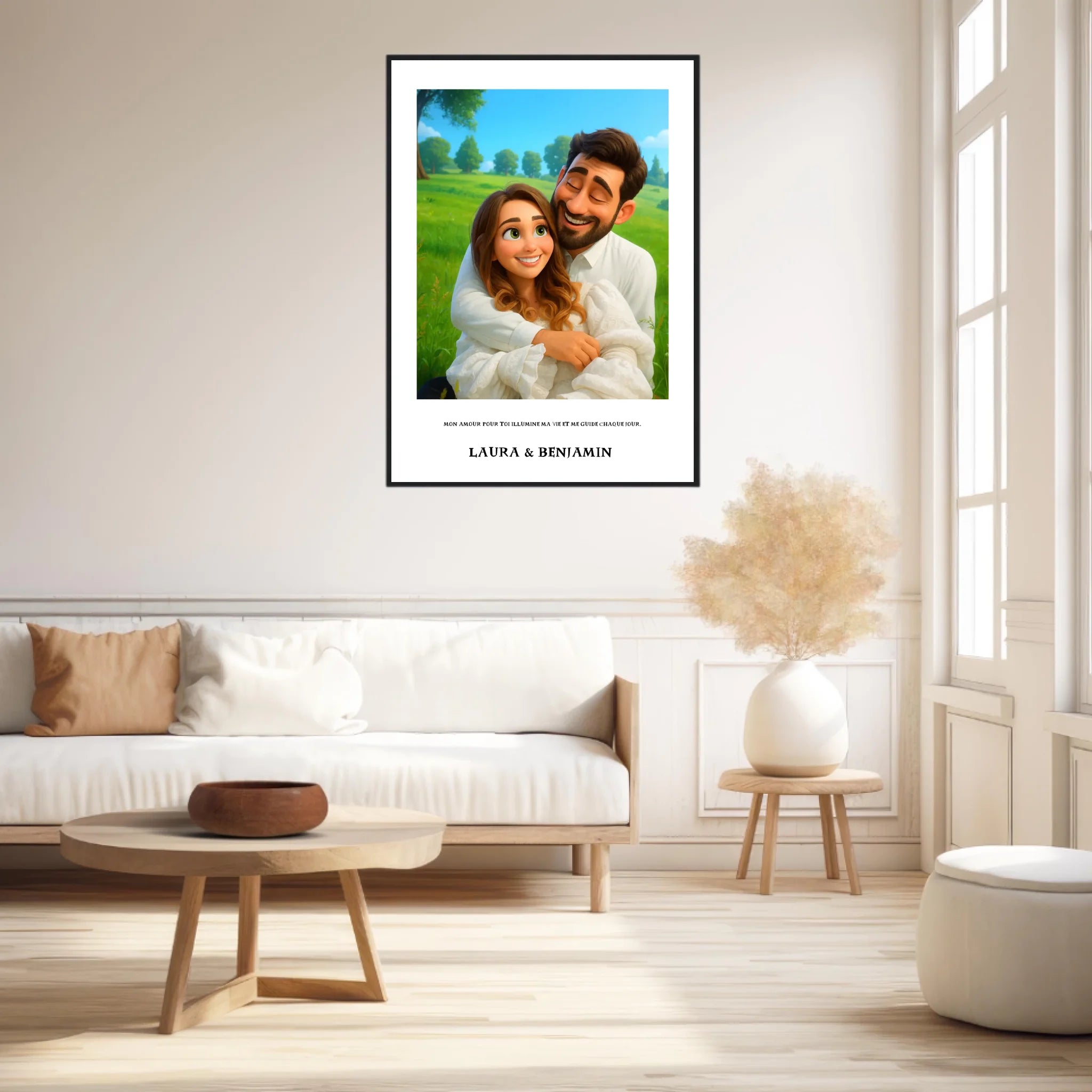 Affiche Personnalisée Style Pixar Couple