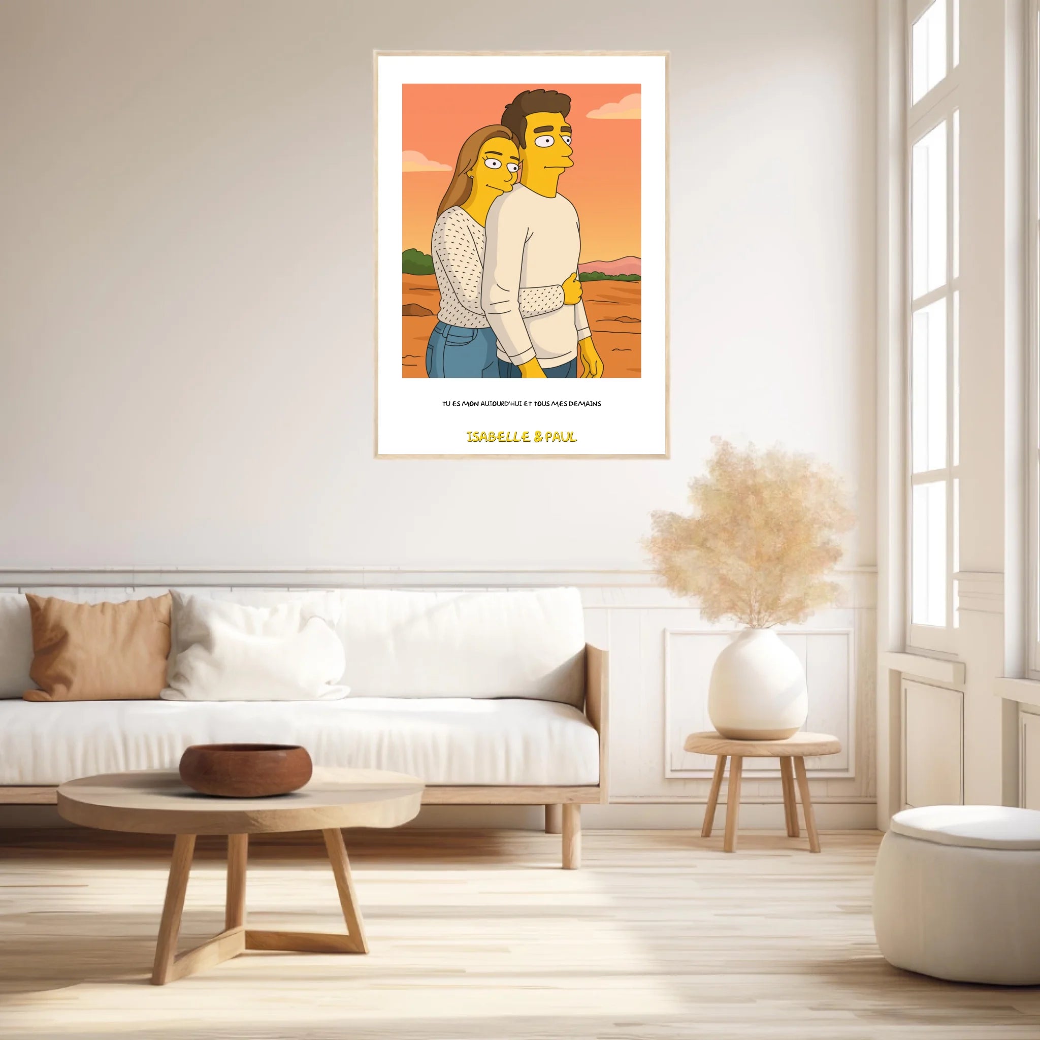 Affiche Personnalisée Style Simpson Couple