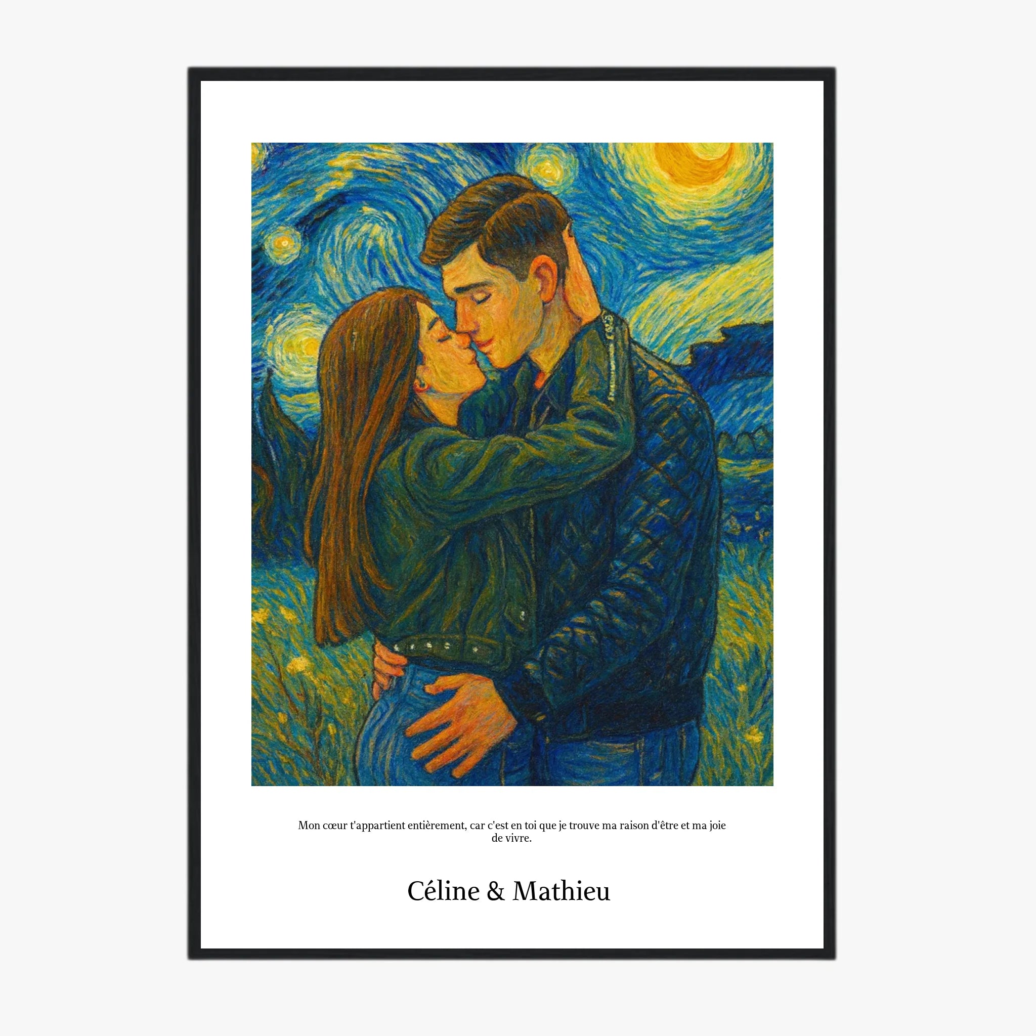 Affiche Personnalisée Style Van Gogh Couple