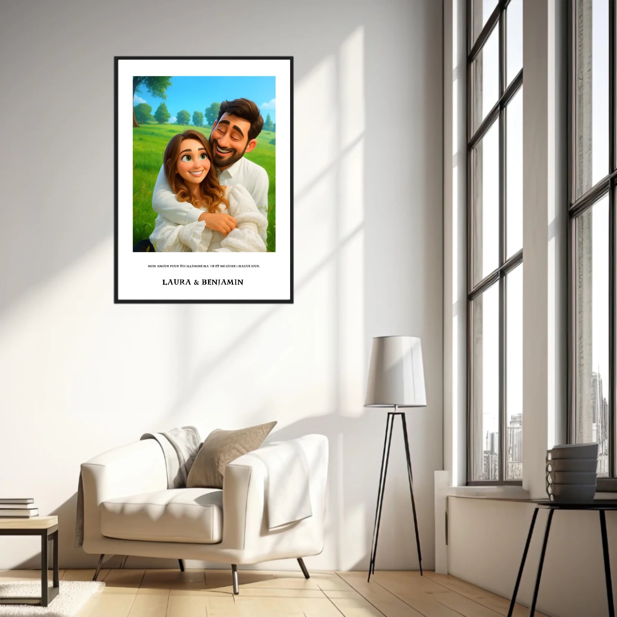 Affiche Personnalisée Style Pixar Couple