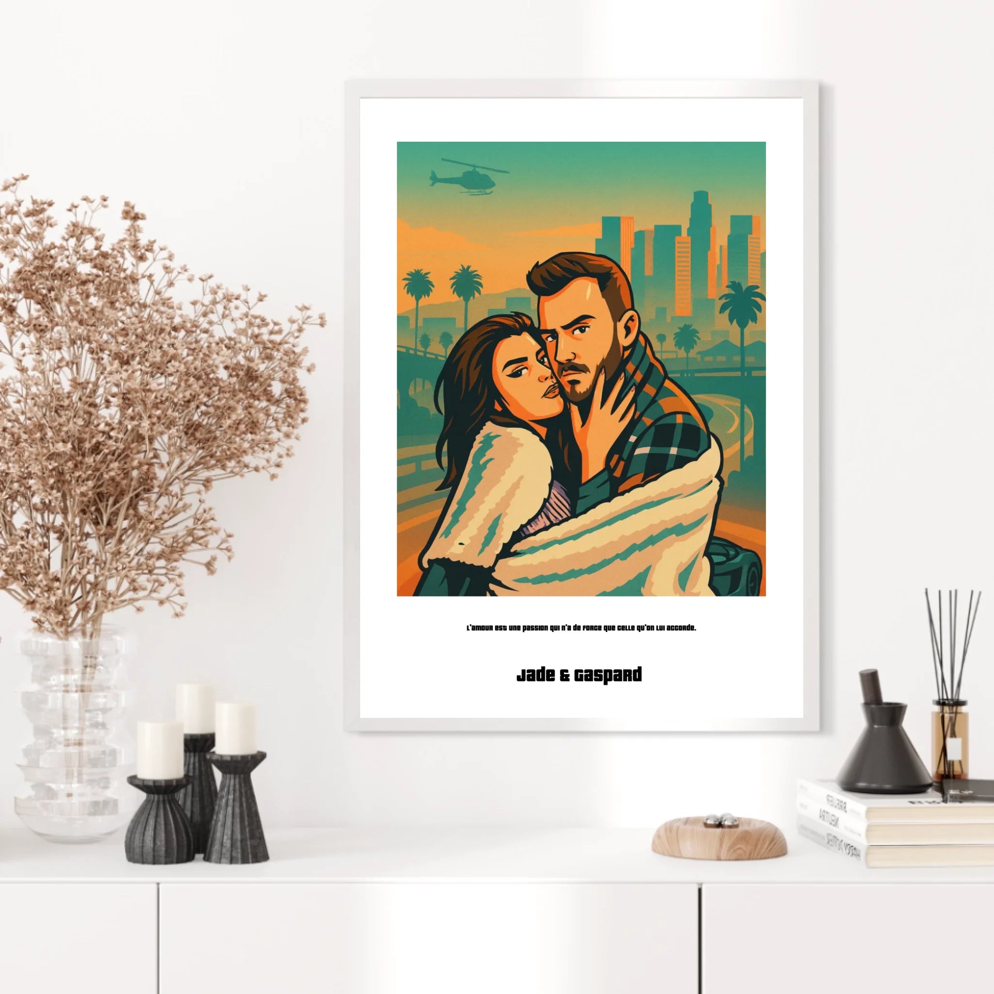 Affiche Personnalisée Style GTA Couple