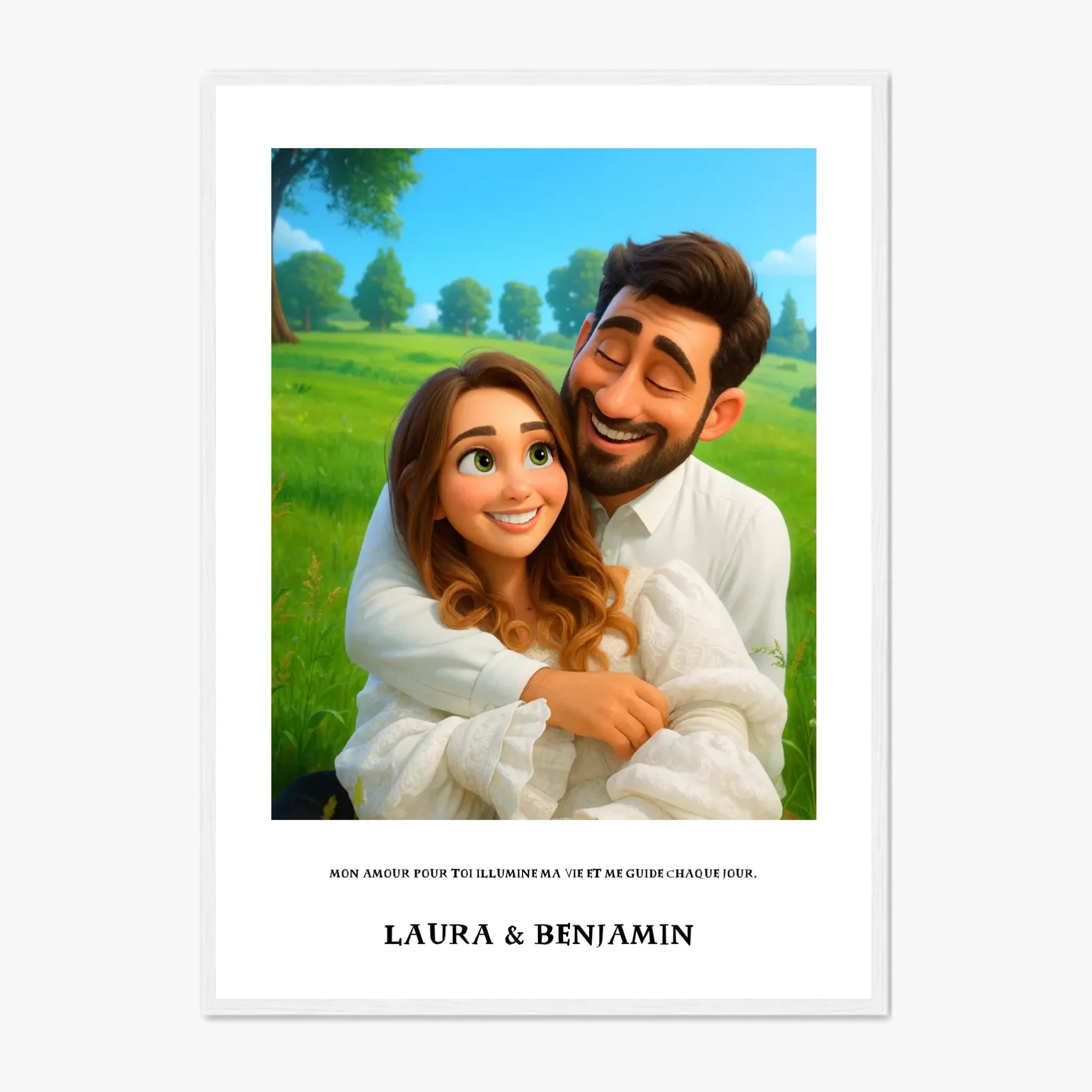 Affiche Personnalisée Style Pixar Couple