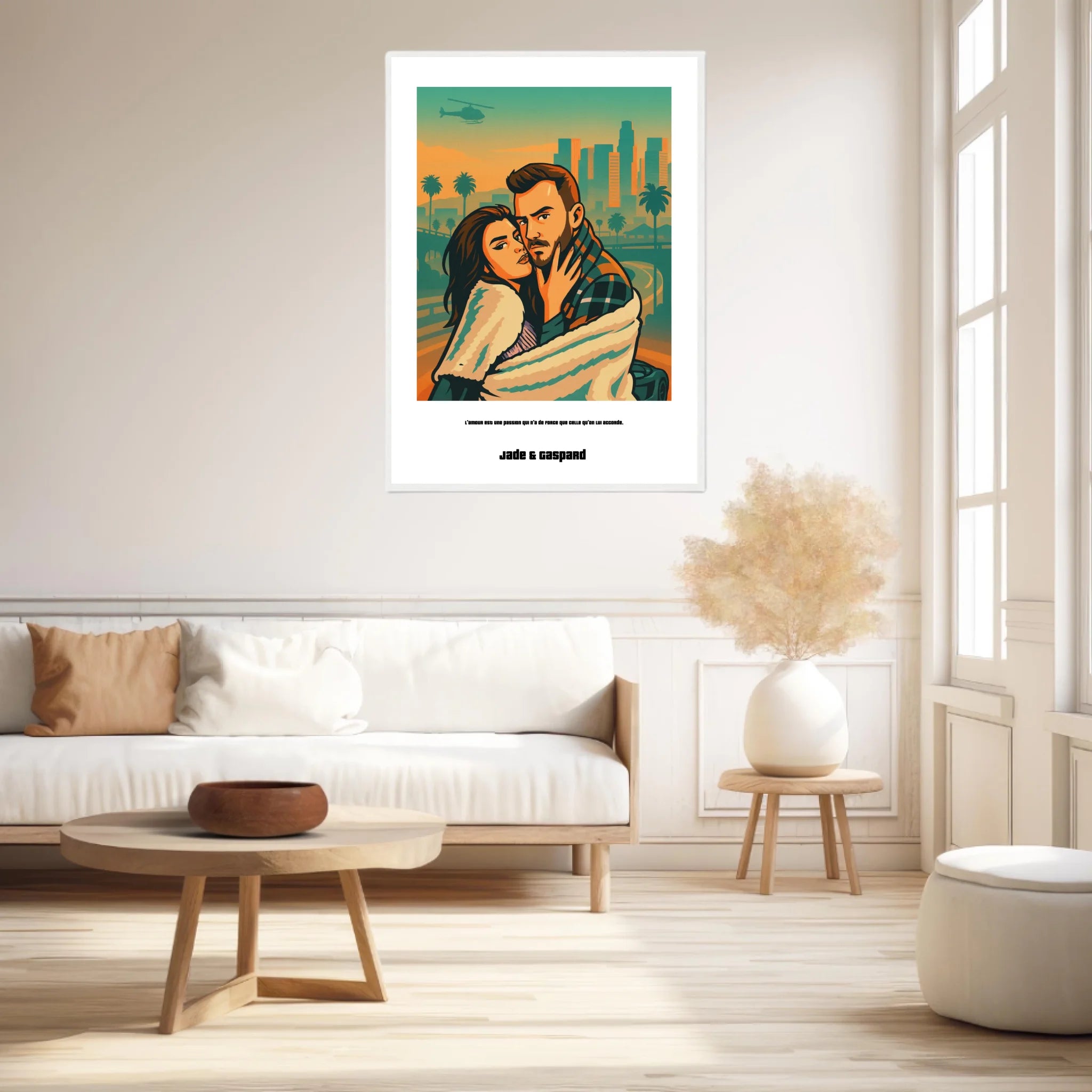 Affiche Personnalisée Style GTA Couple