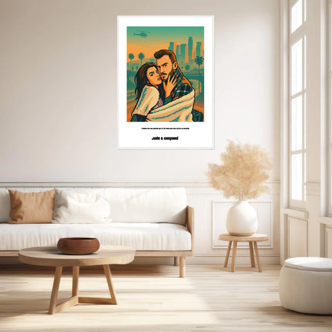 Affiche Personnalisée Style GTA Couple