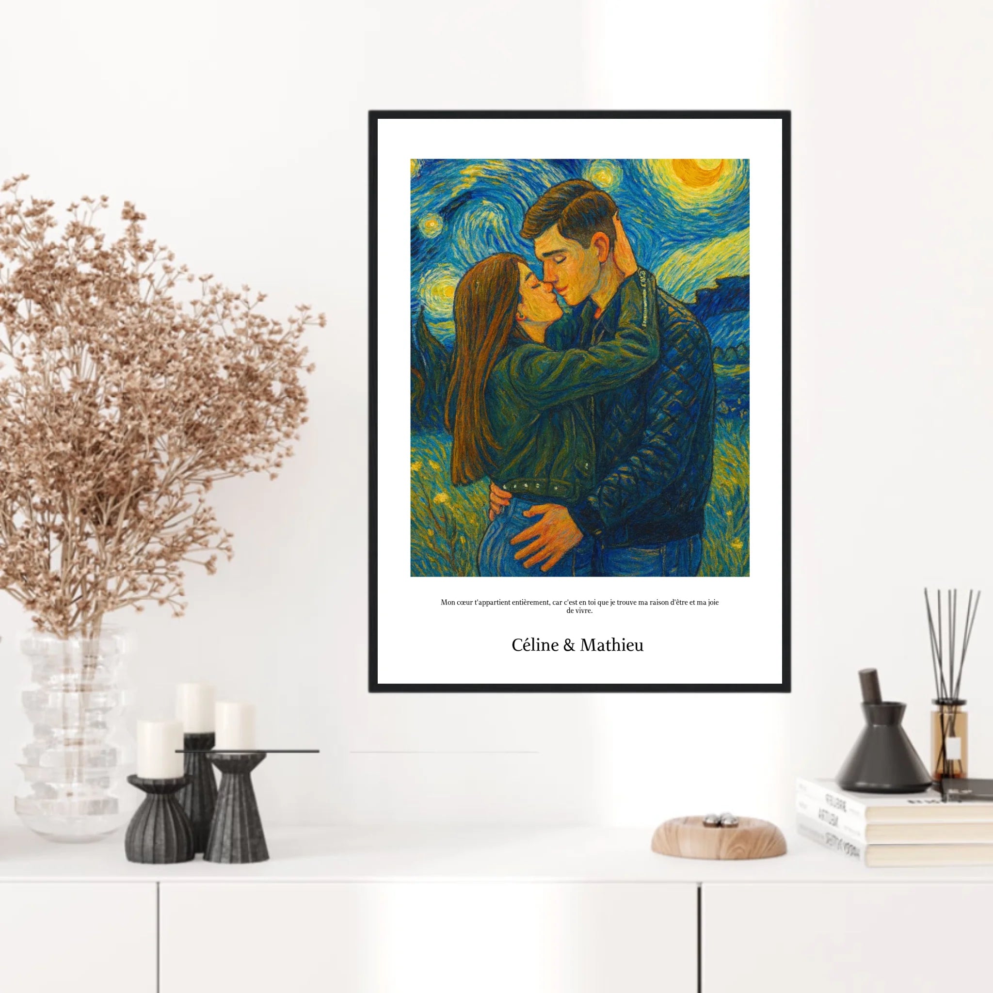 Affiche Personnalisée Style Van Gogh Couple
