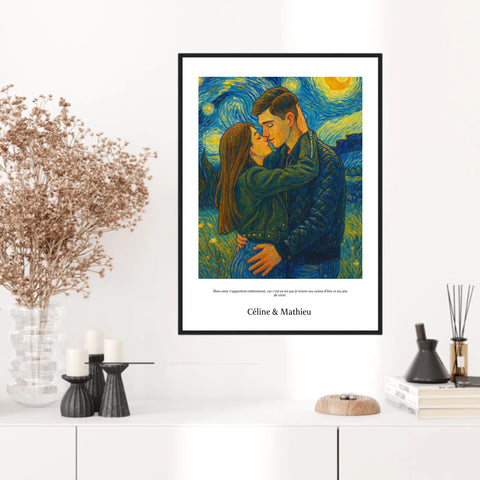Affiche Personnalisée Style Van Gogh Couple