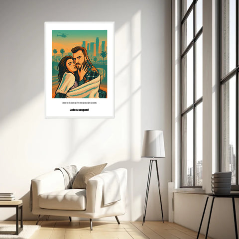 Affiche Personnalisée Style GTA Couple