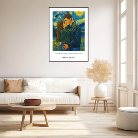 Affiche Personnalisée Style Van Gogh Couple