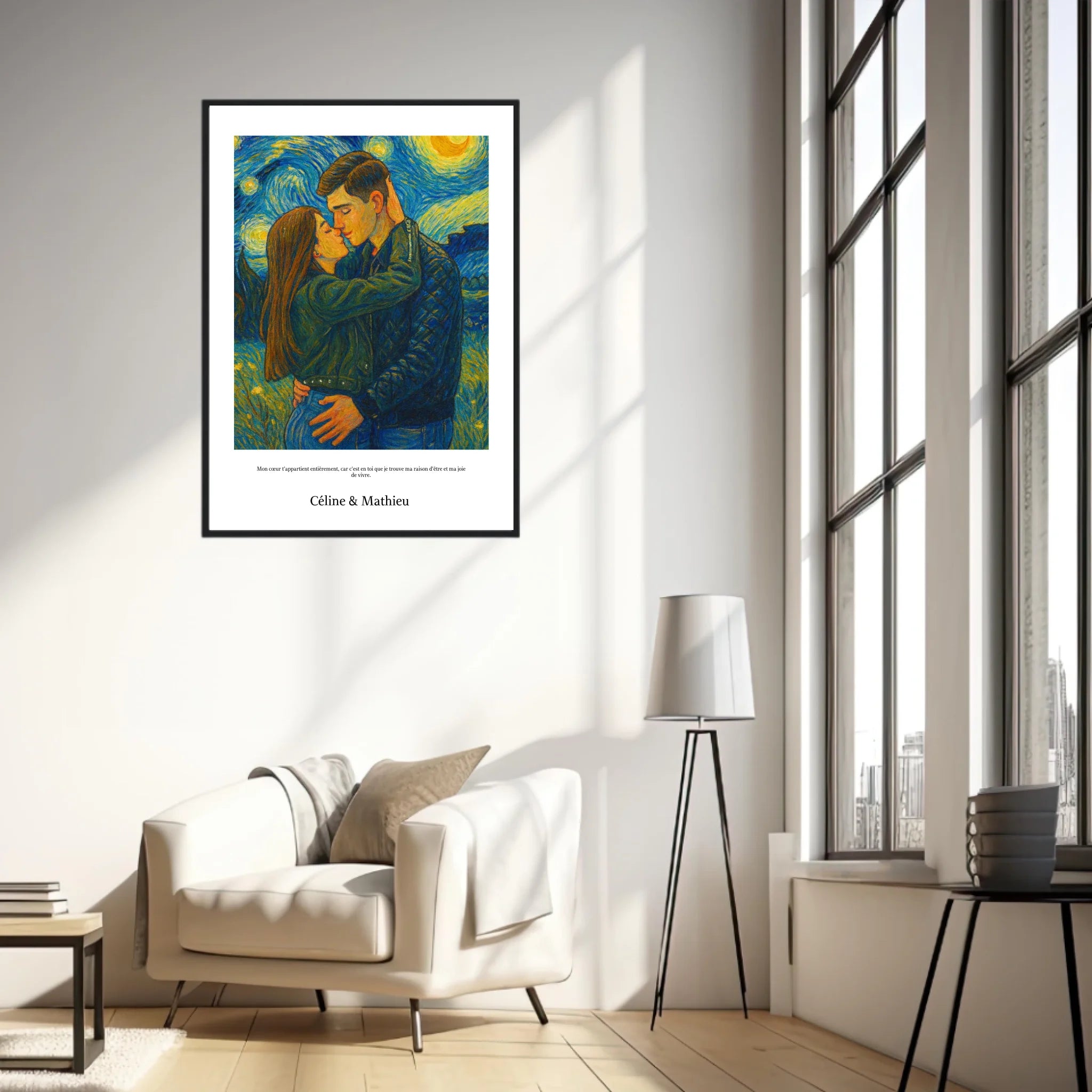 Affiche Personnalisée Style Van Gogh Couple