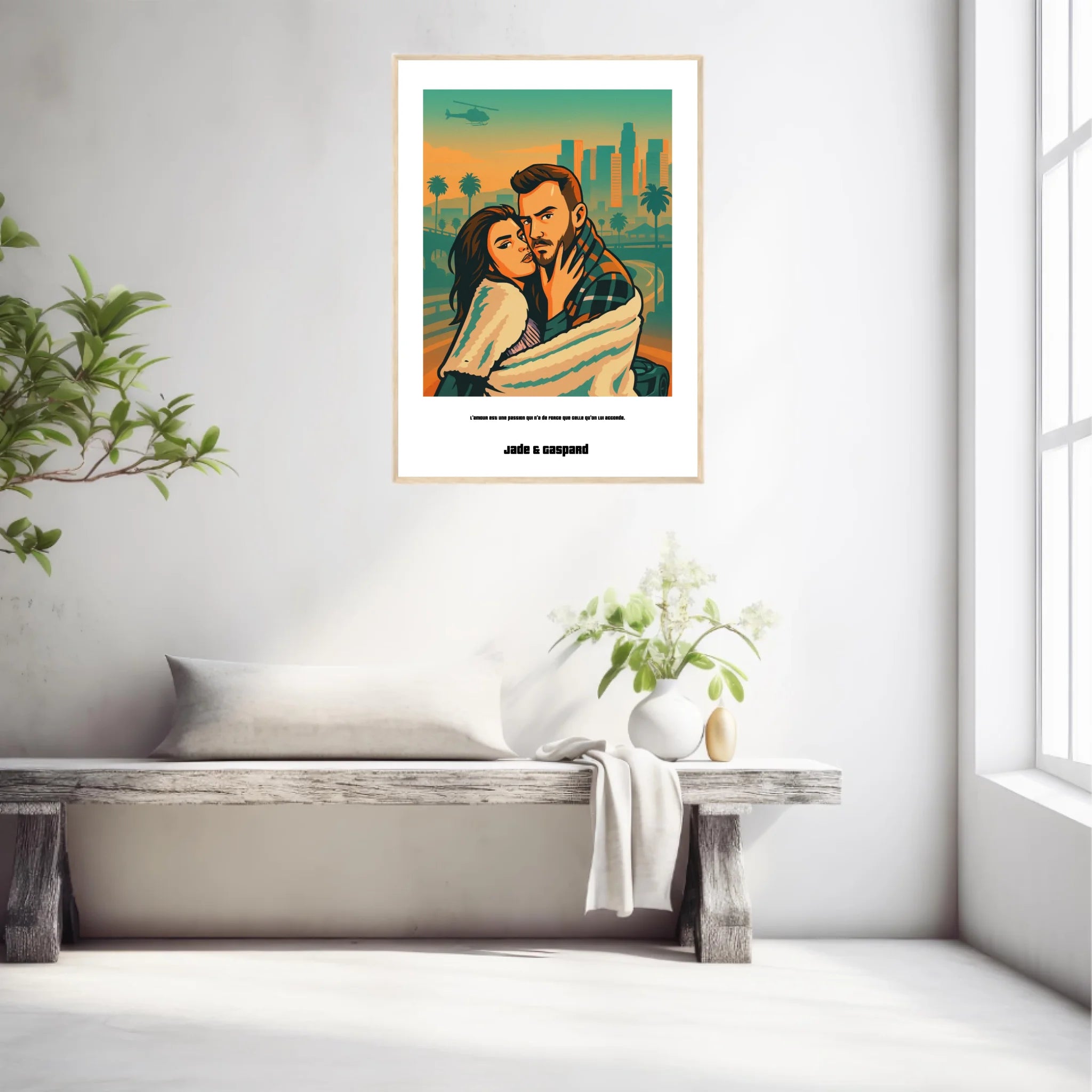 Affiche Personnalisée Style GTA Couple