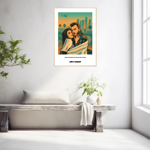 Affiche Personnalisée Style GTA Couple
