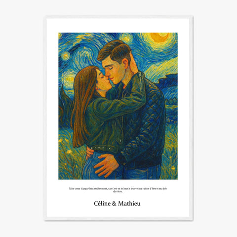 Affiche Personnalisée Style Van Gogh Couple