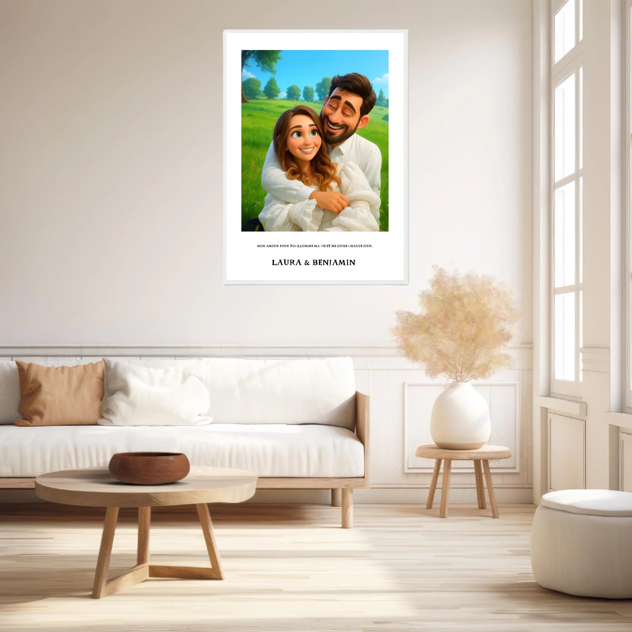 Affiche Personnalisée Style Pixar Couple