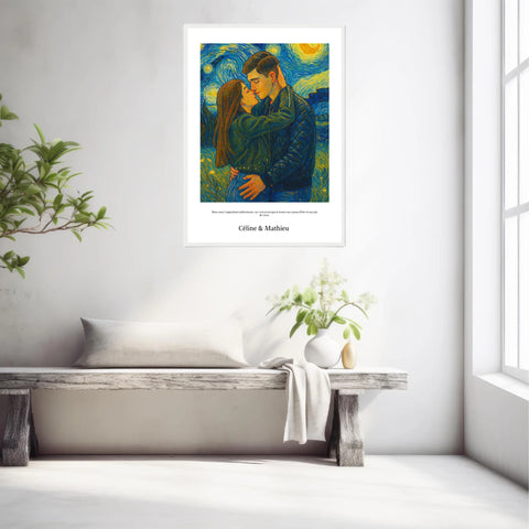 Affiche Personnalisée Style Van Gogh Couple
