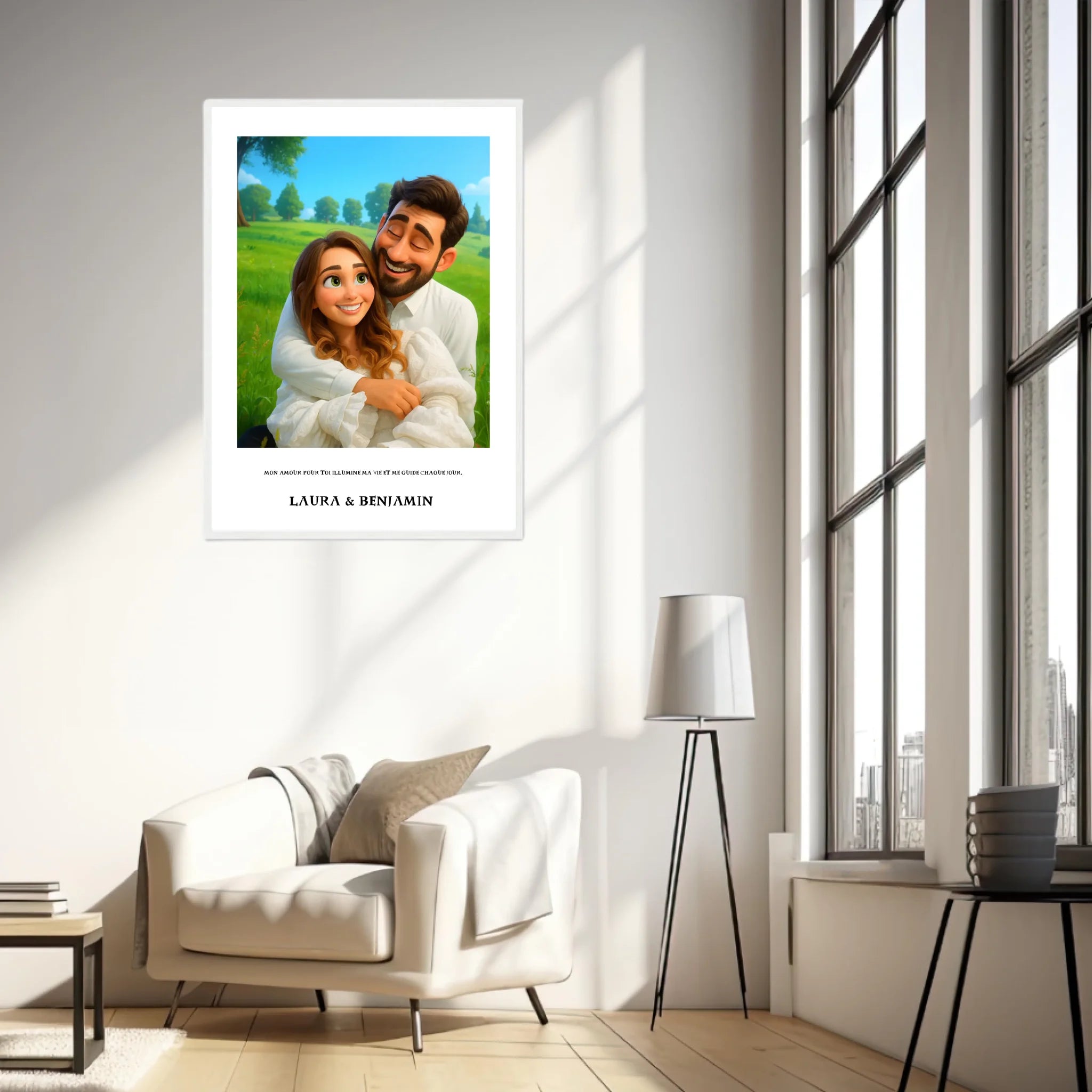 Affiche Personnalisée Style Pixar Couple