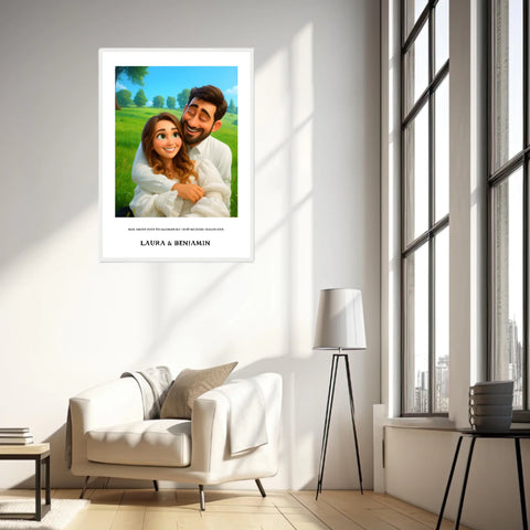Affiche Personnalisée Style Pixar Couple