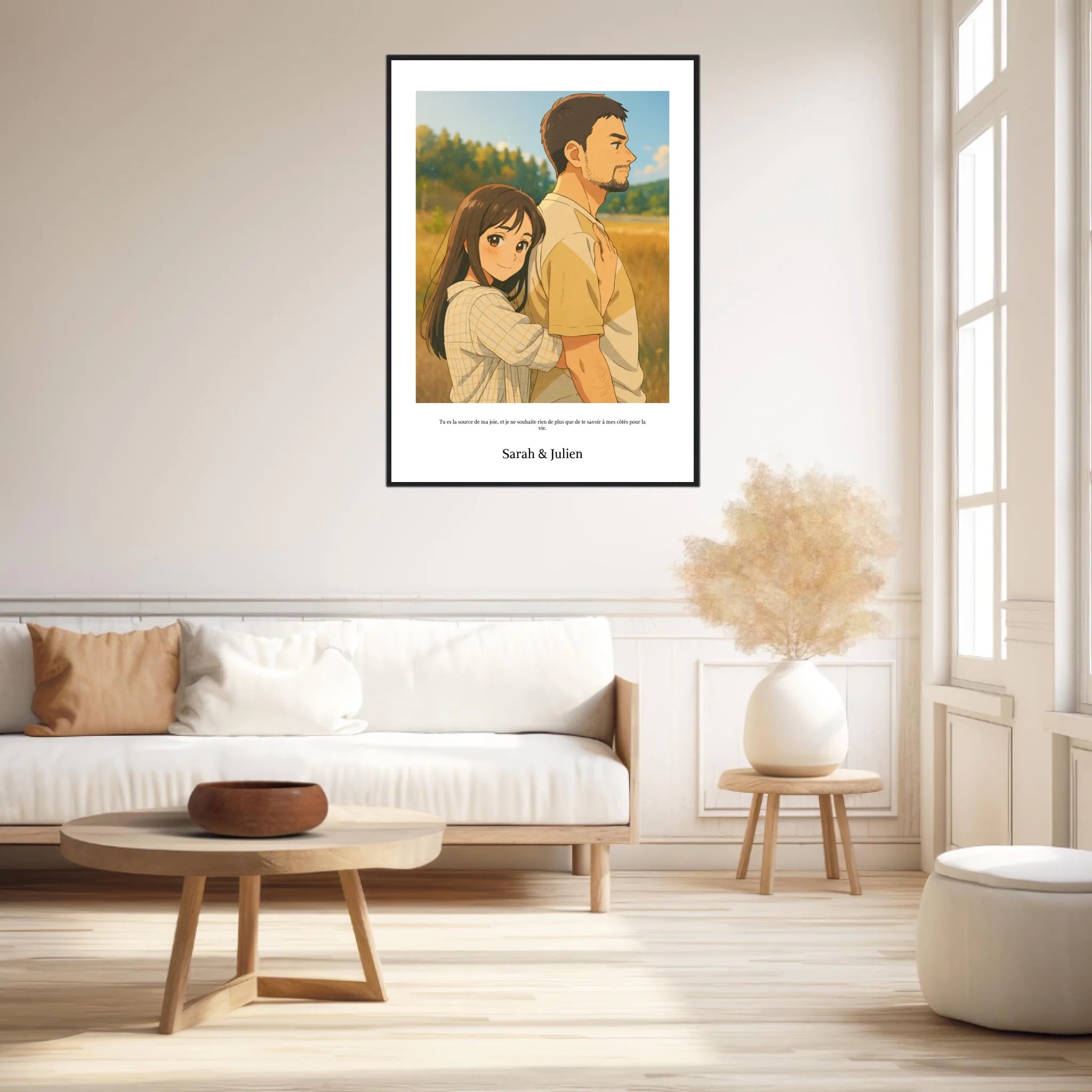 Affiche Personnalisée Style Dessin Animé Couple
