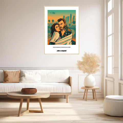 Affiche Personnalisée Style GTA Couple