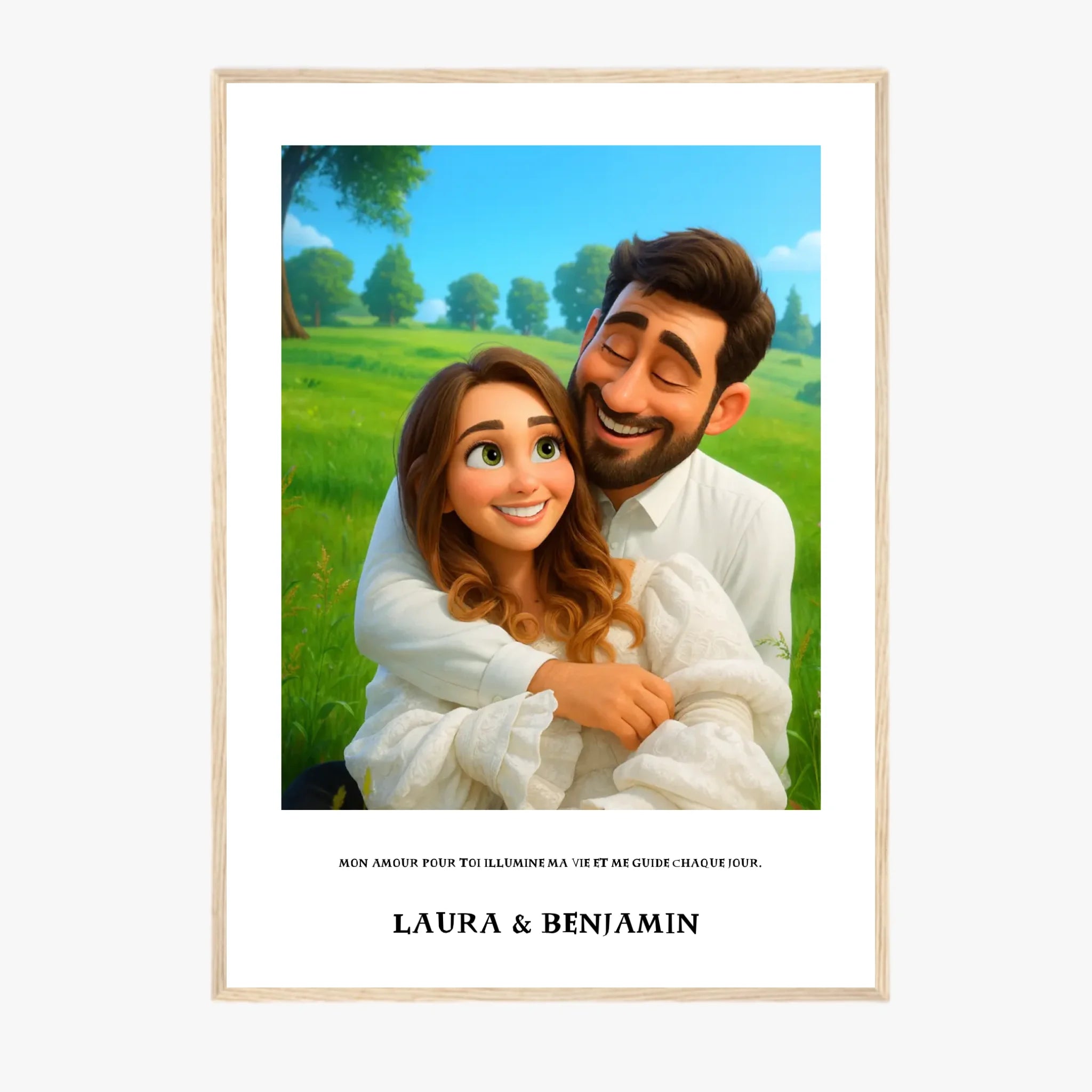 Affiche Personnalisée Style Pixar Couple