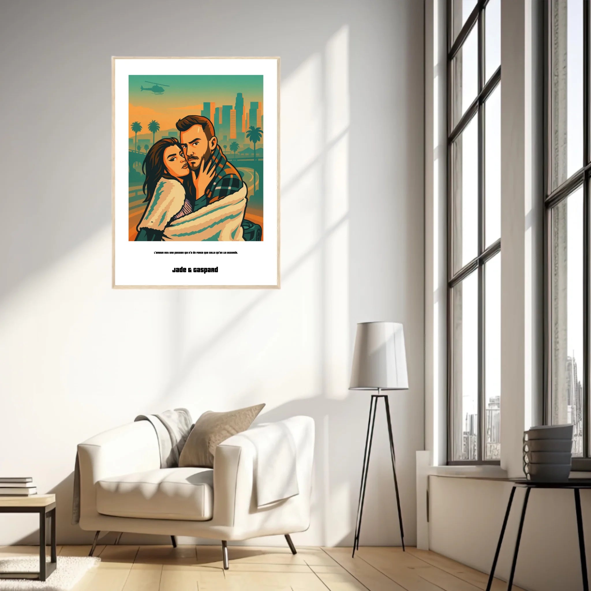 Affiche Personnalisée Style GTA Couple
