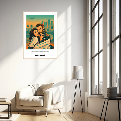 Affiche Personnalisée Style GTA Couple