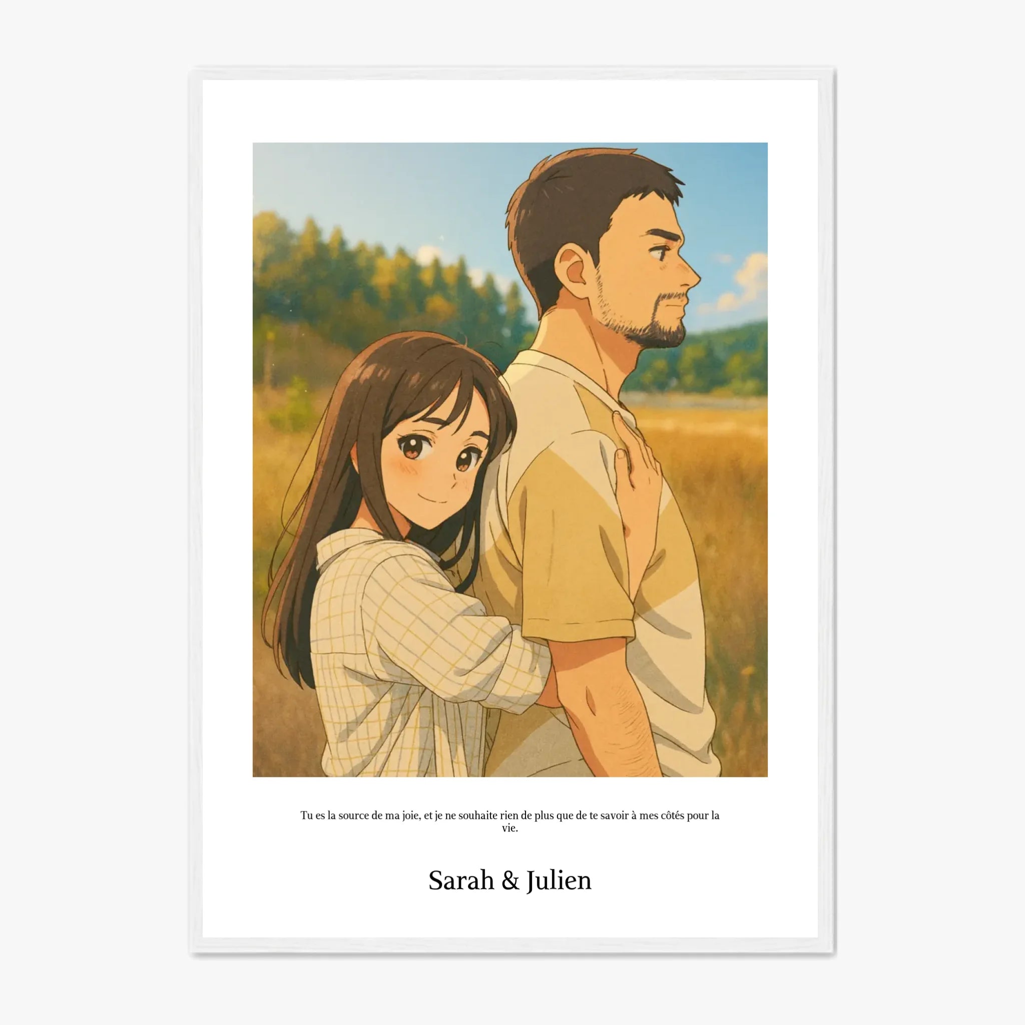 Affiche Personnalisée Style Dessin Animé Couple