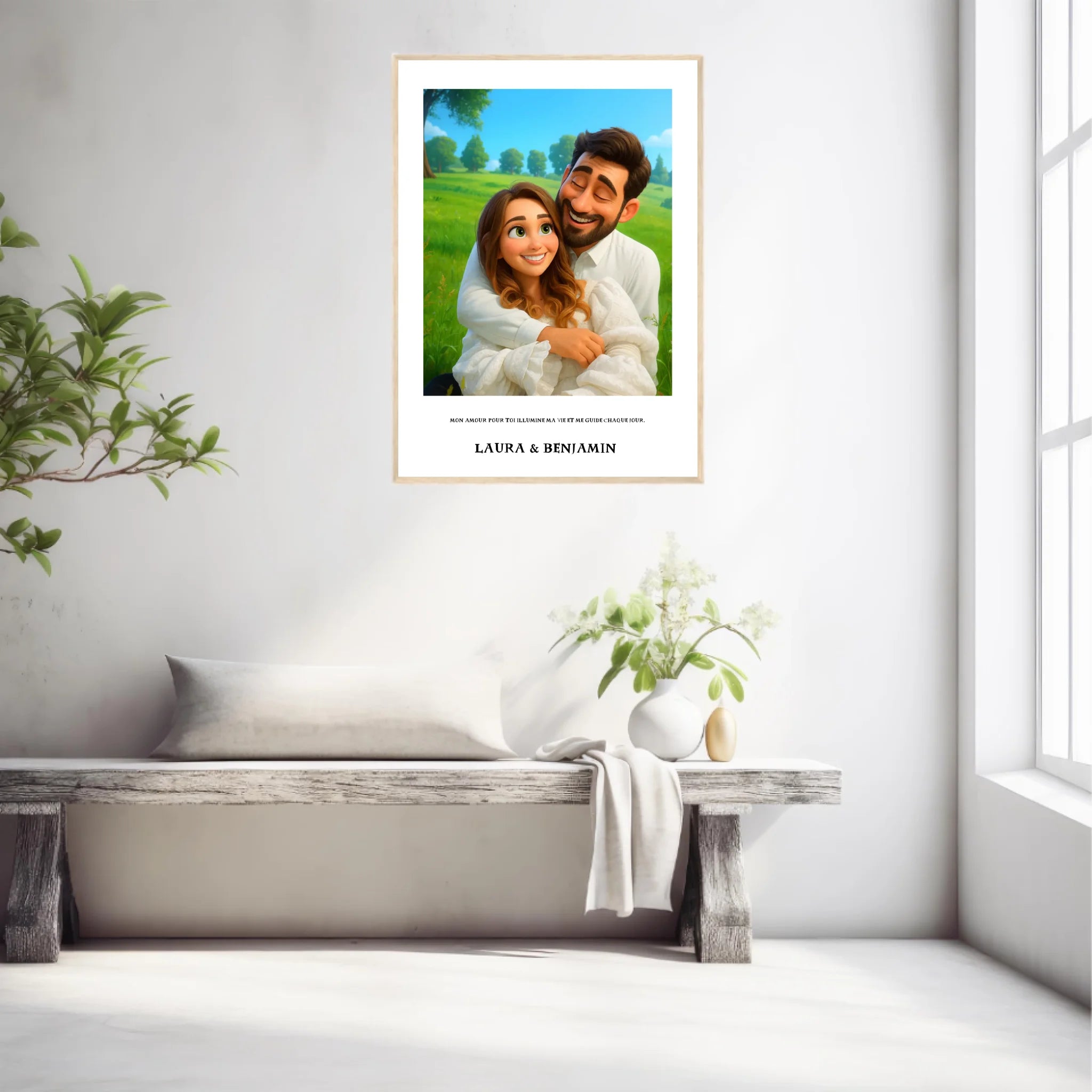 Affiche Personnalisée Style Pixar Couple